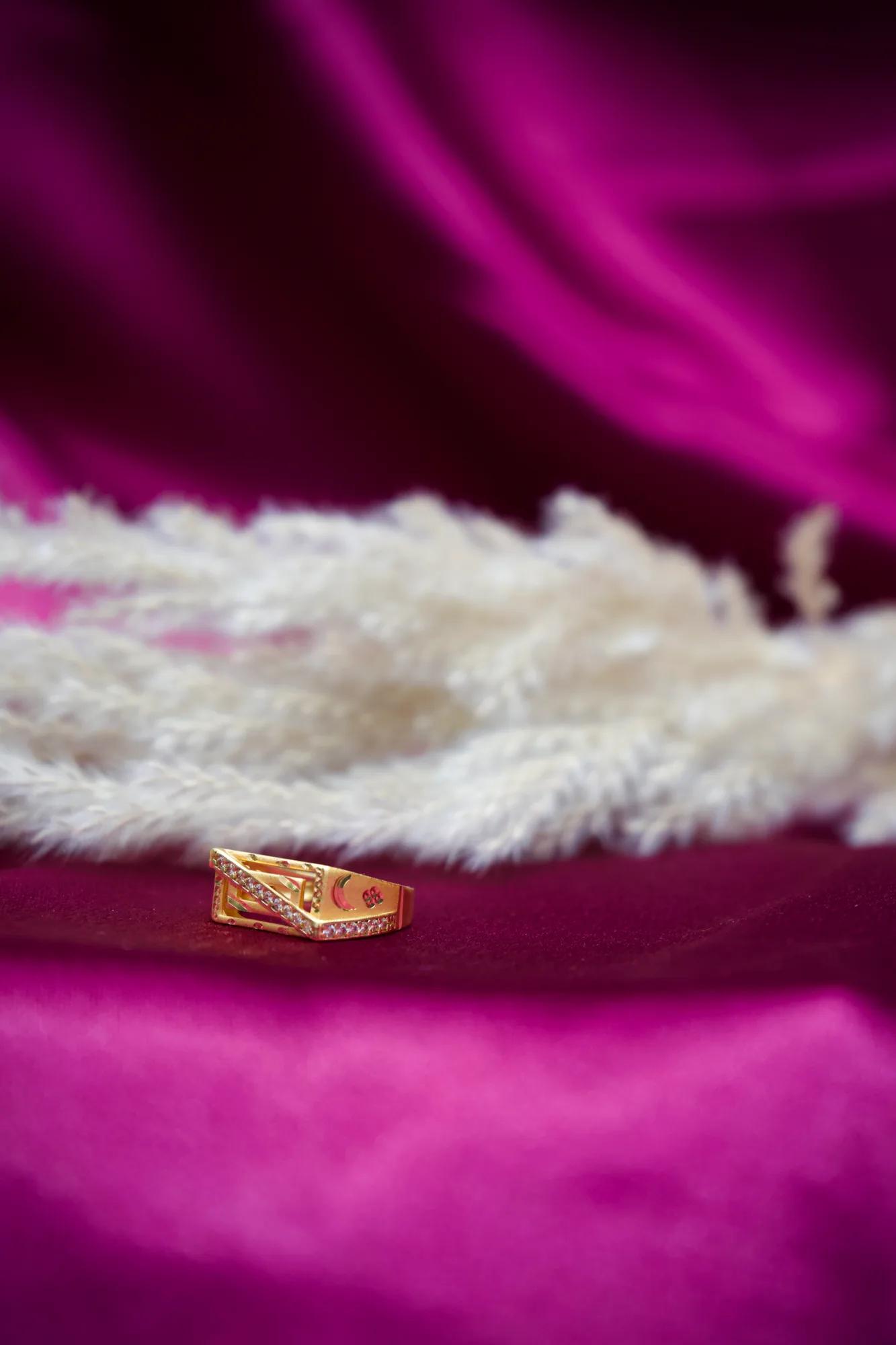 Infinity Cross CZ Gold Ring