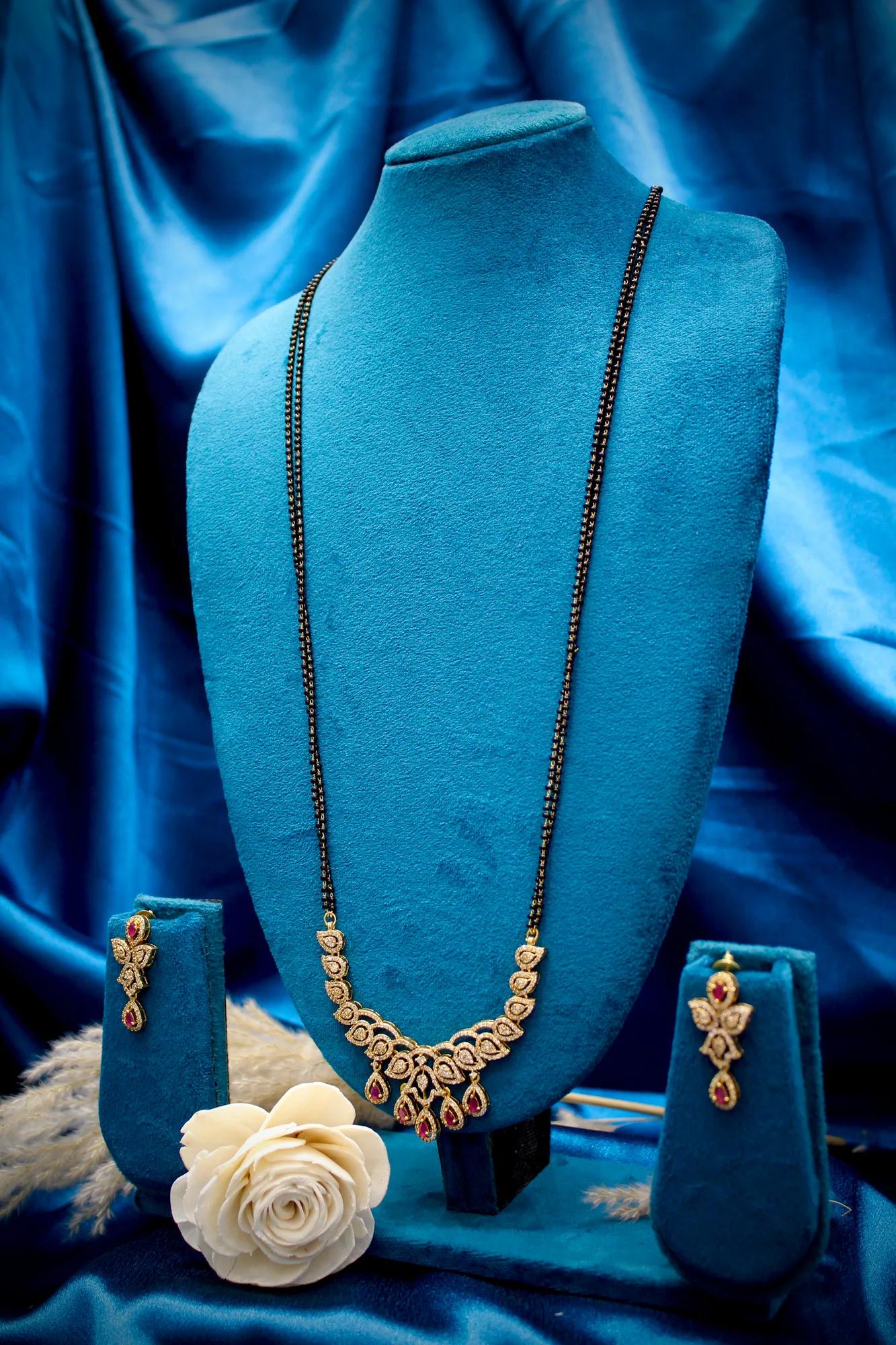 Ruby Leaf Victorian Mangalsutra Set