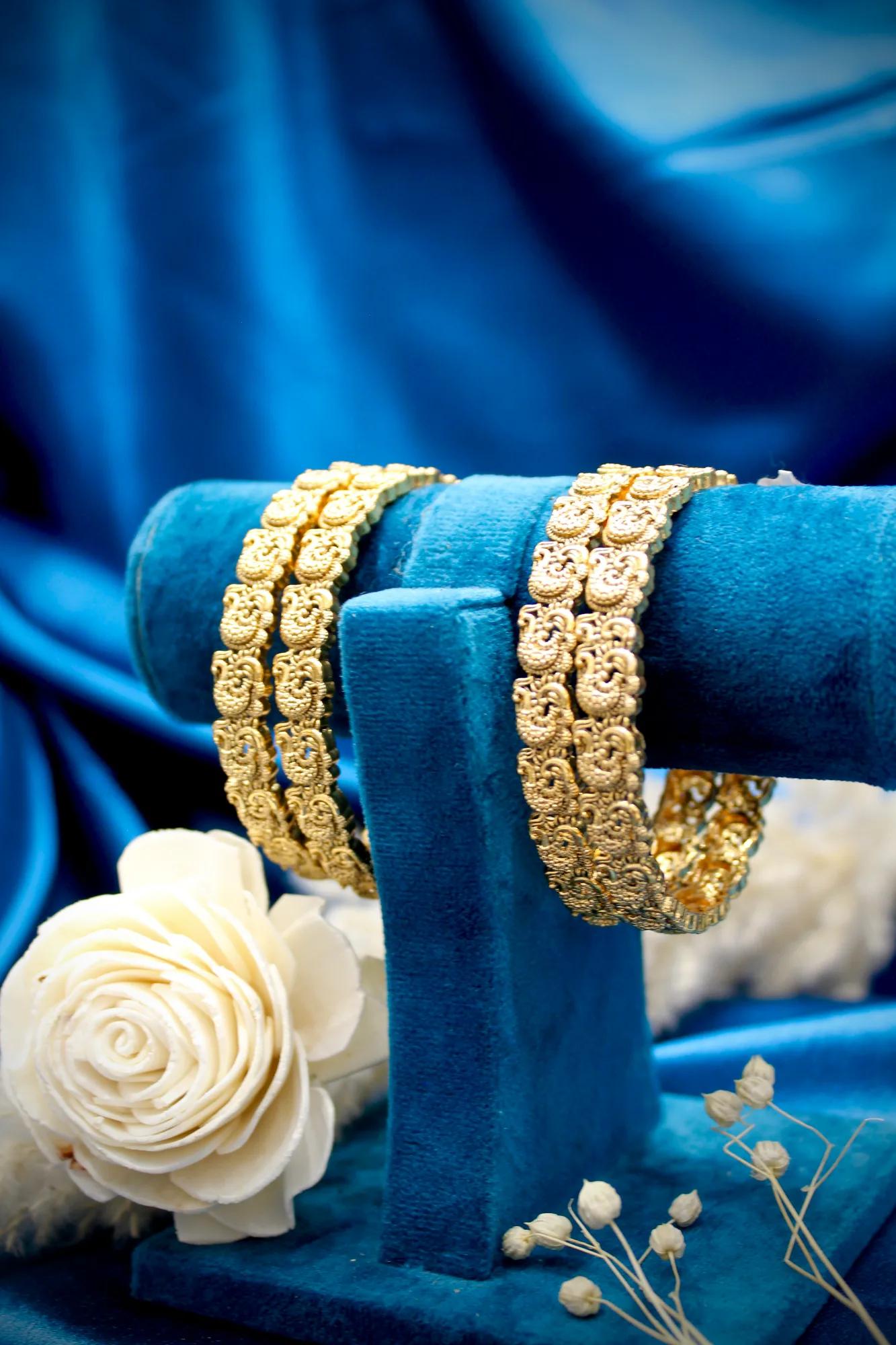 Antique Peacock Motif Designer Bangles Set