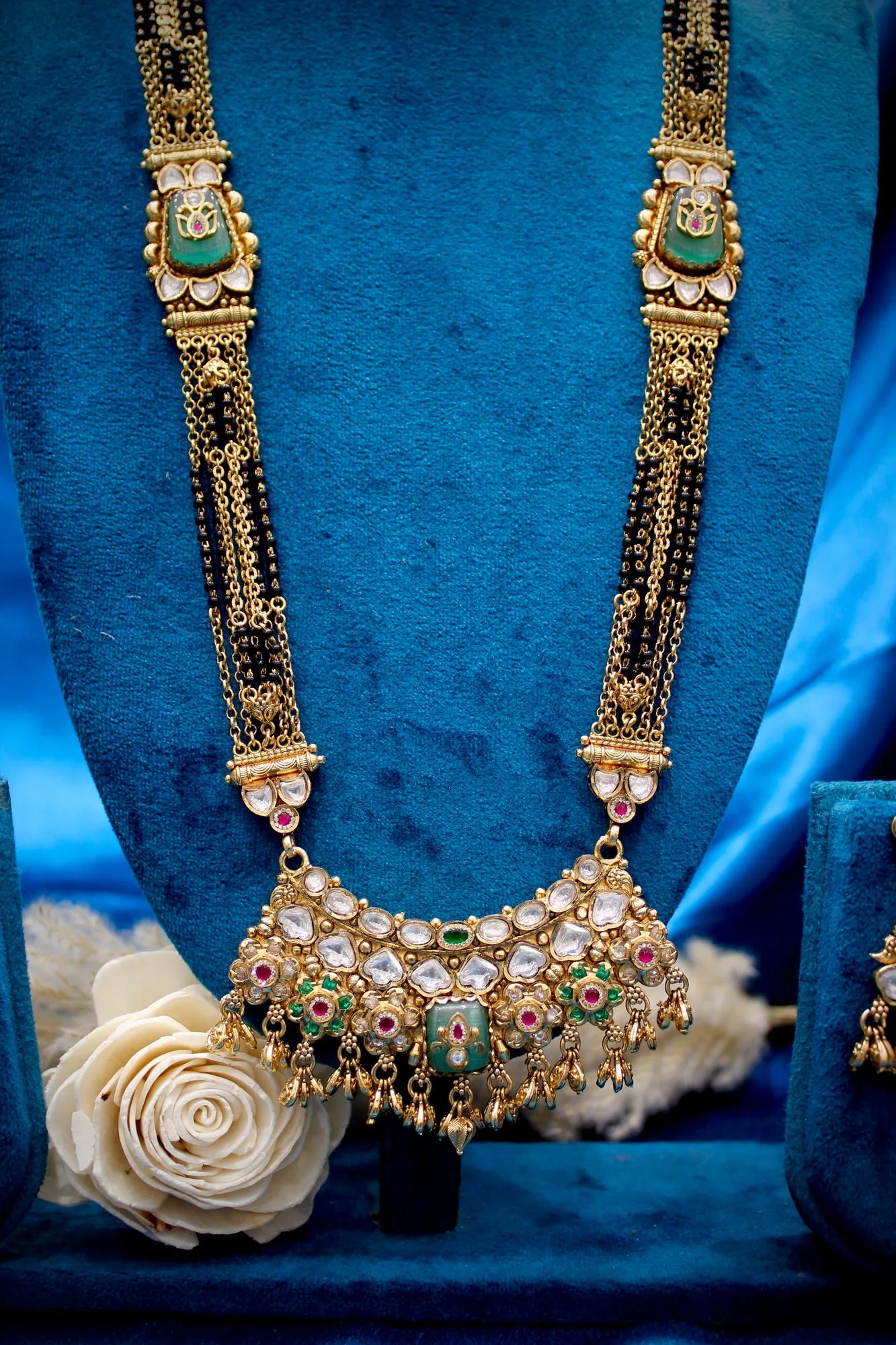 Royal Kundan & Green Enamel Bridal Mangalsutra Set