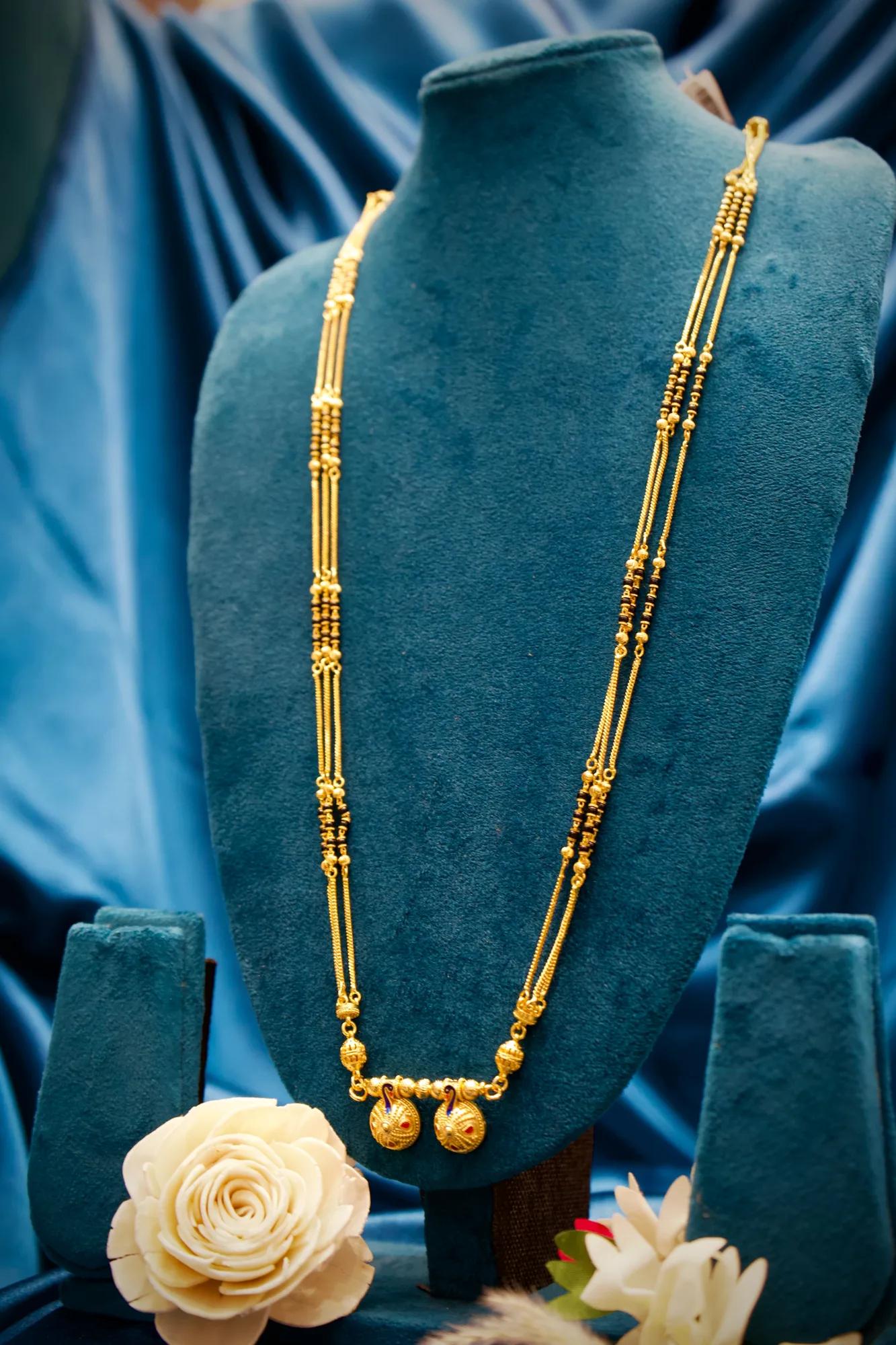 Peacock Motif Dual Pendant Traditional Mangalsutra