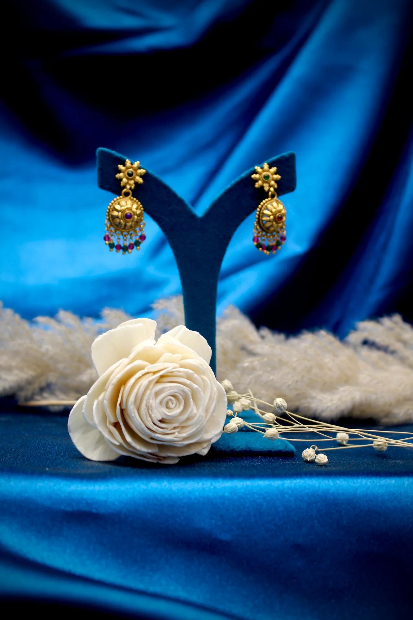 Royal Antique Layered Temple Pendant Necklace Set