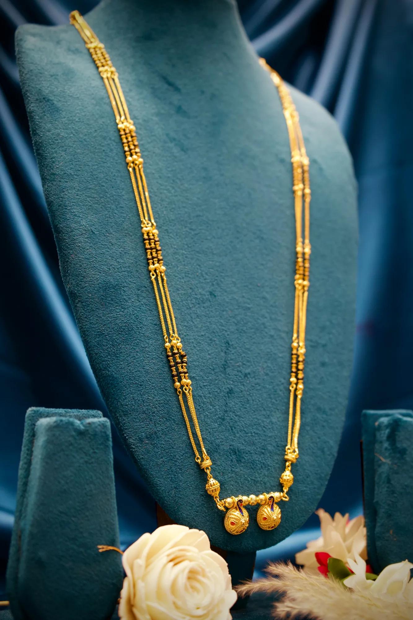 Peacock Motif Dual Pendant Traditional Mangalsutra