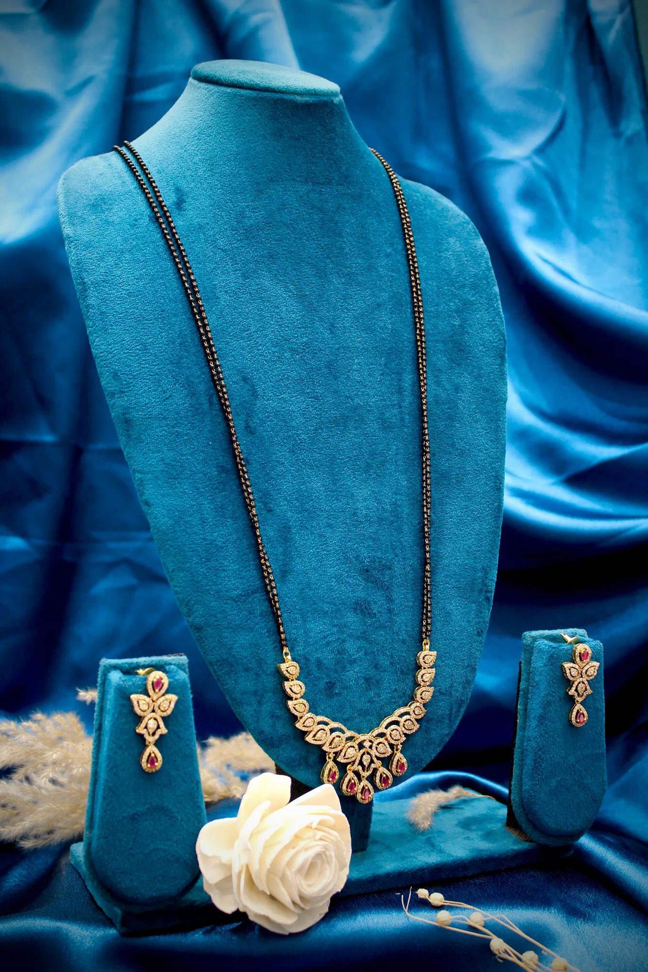 Ruby Leaf Victorian Mangalsutra Set