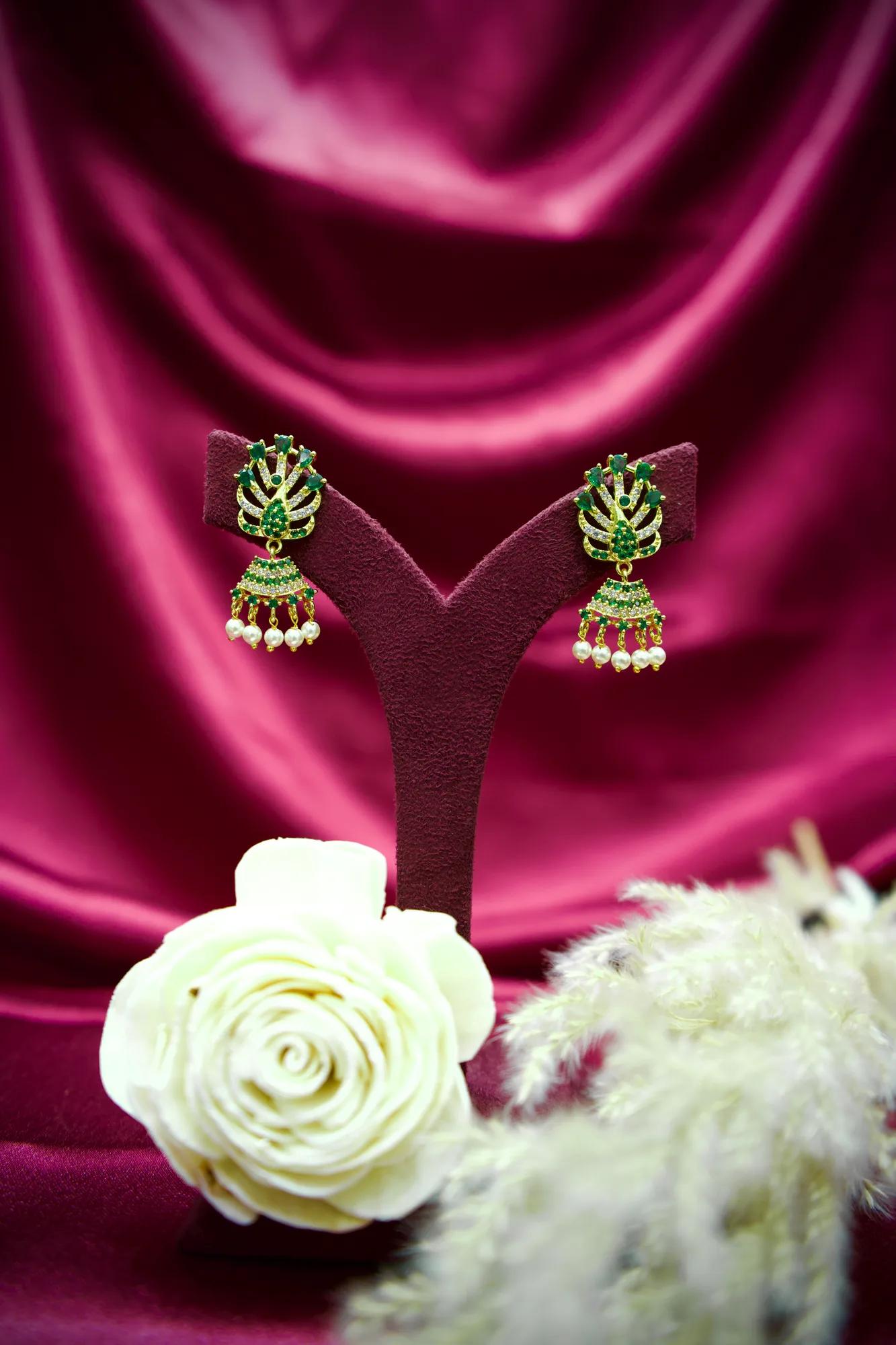 Royal Peacock Pearl Long Necklace Set