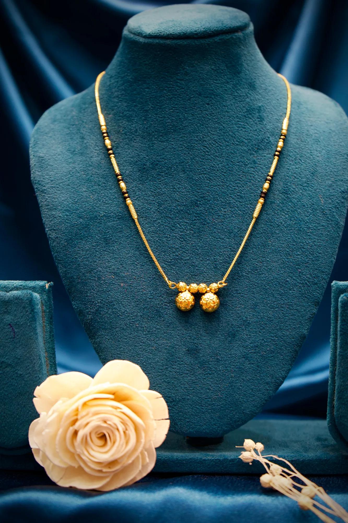 Traditional Twin Floral Bead Mangalsutra Necklace