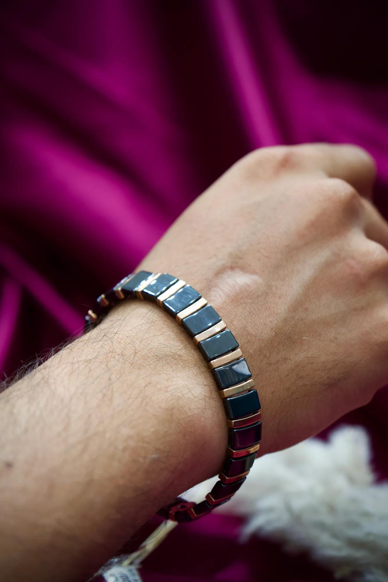 Premium Black Ceramic Link Bracelet