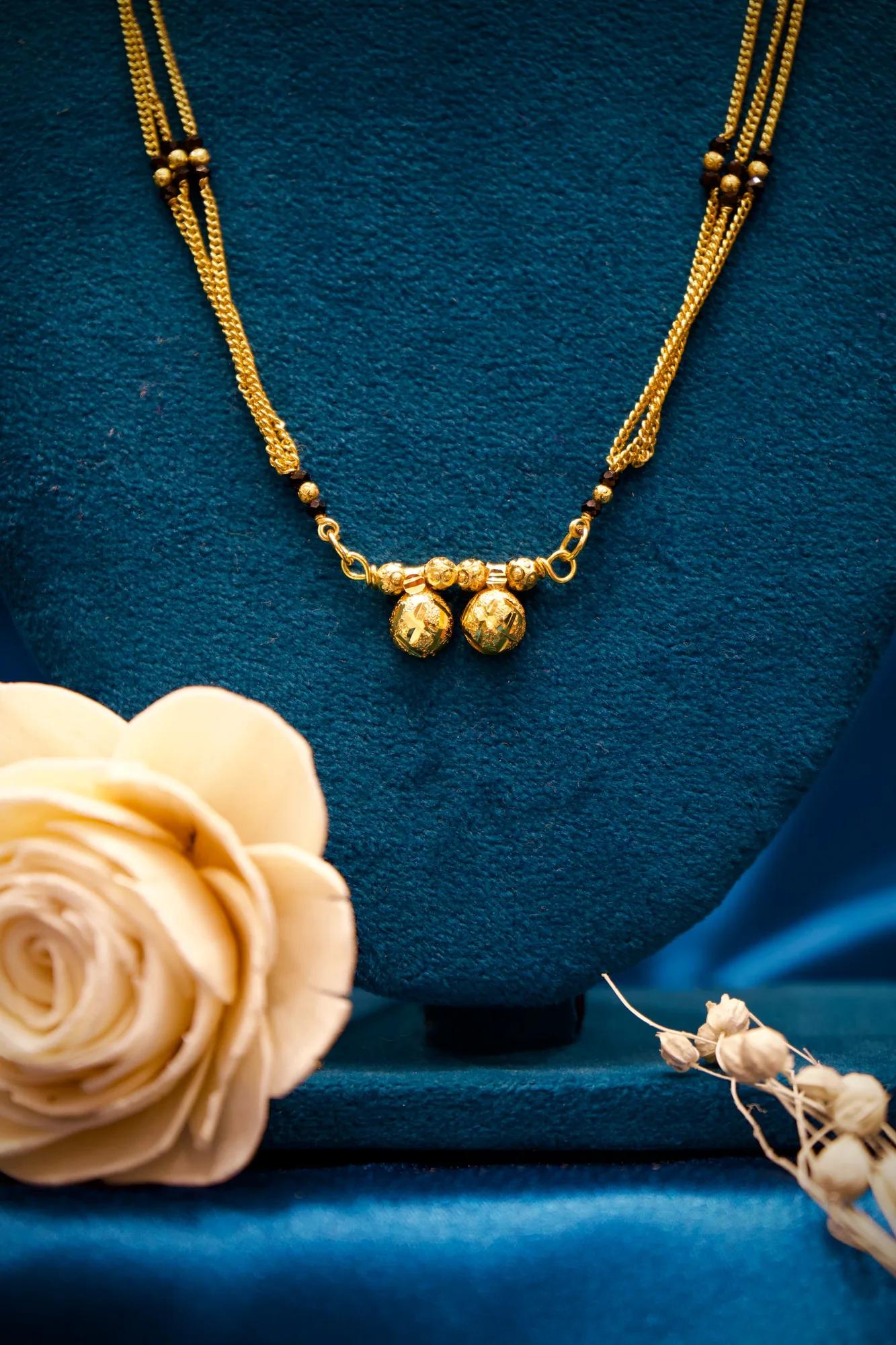 Classic Double Strand Gold Bead Mangalsutra