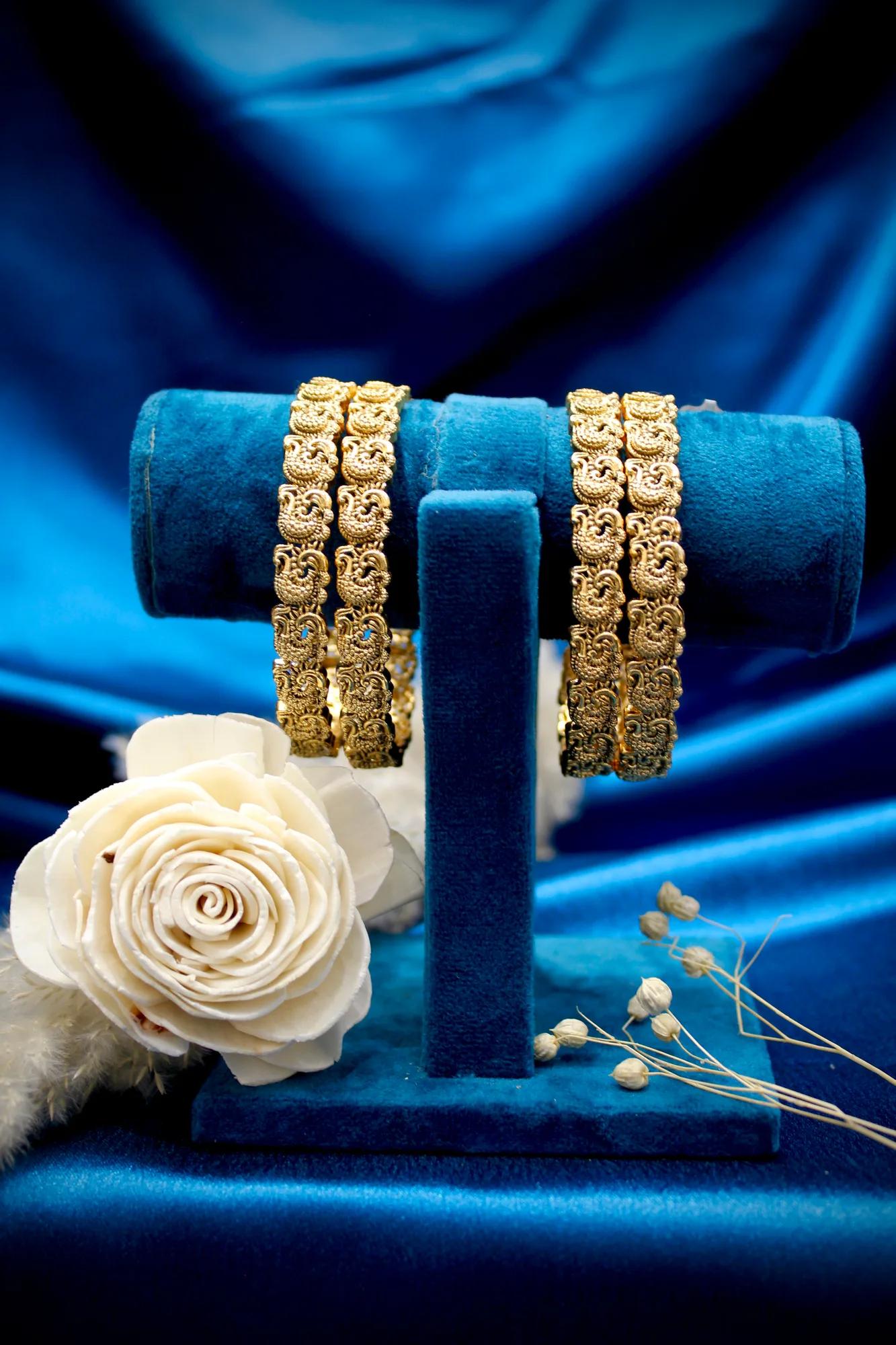 Antique Peacock Motif Designer Bangles Set