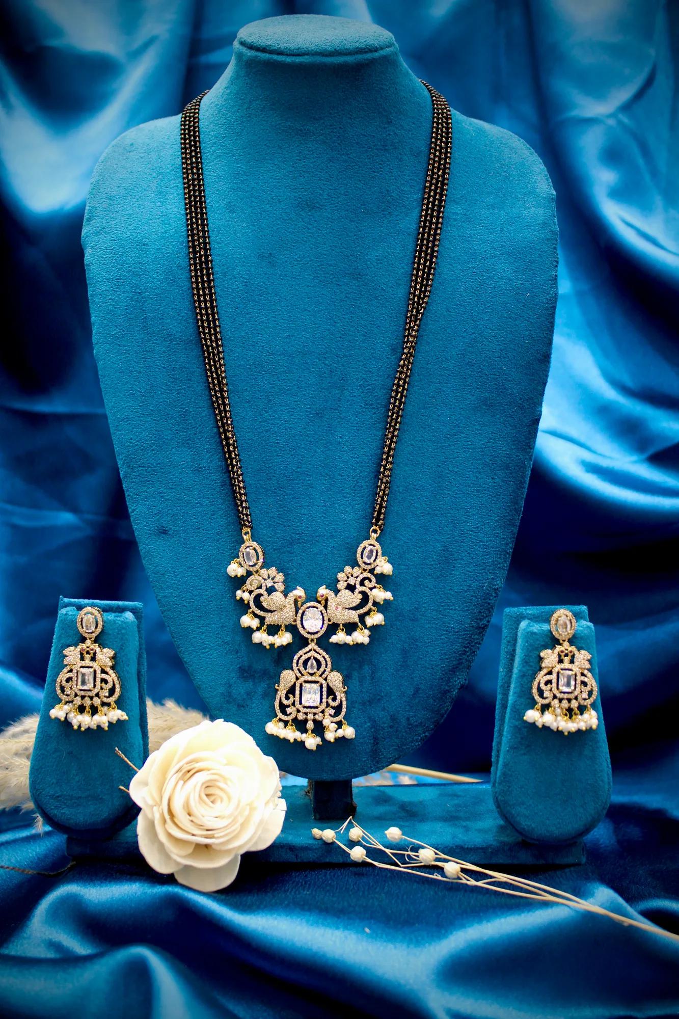 Pearl Peacock Victorian Mangalsutra Set