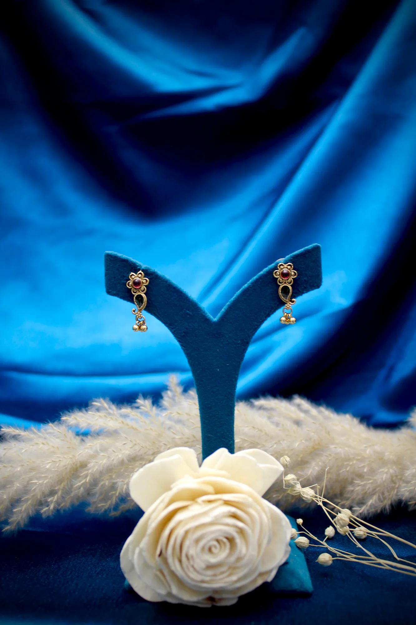 Traditional Peacock Motif Bridal Haar Necklace Set