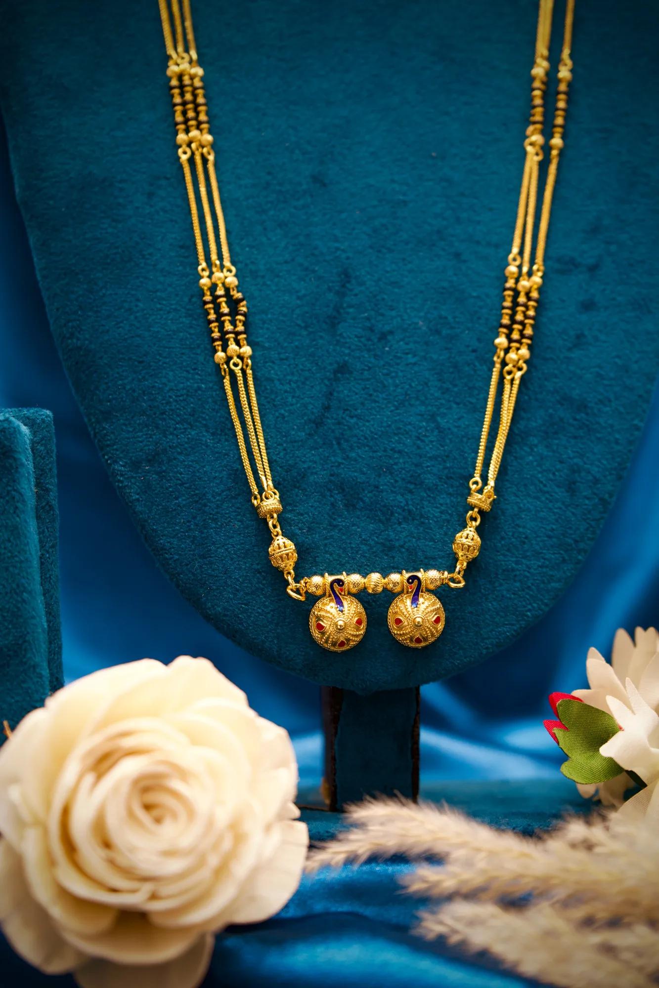 Peacock Motif Dual Pendant Traditional Mangalsutra