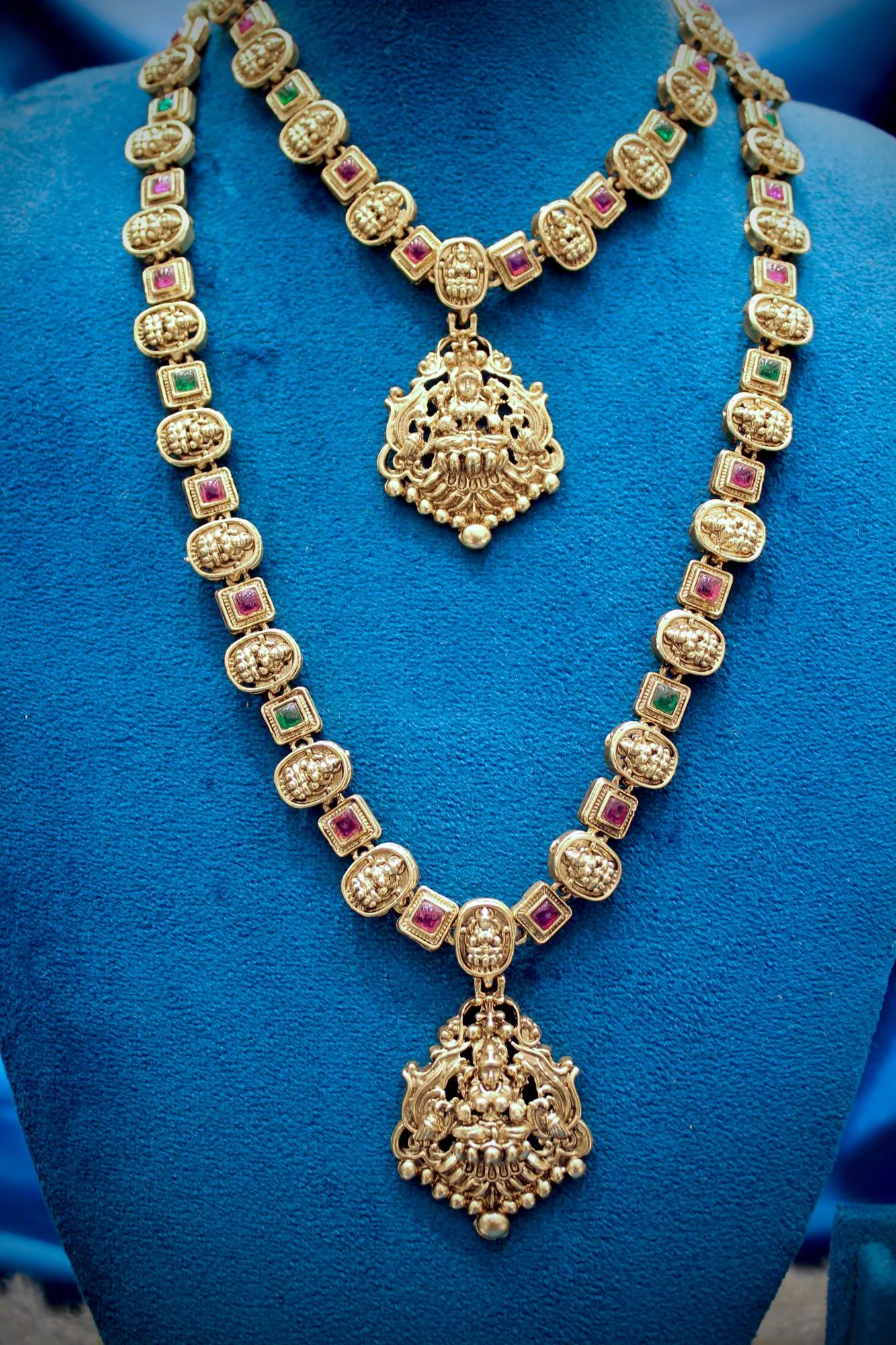 Antique Temple Lakshmi Necklace Set