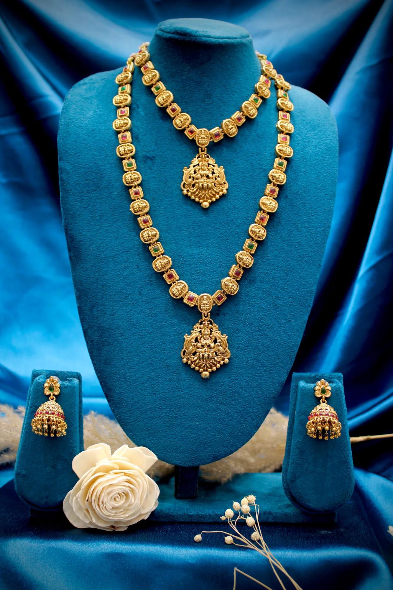 Antique Temple Lakshmi Necklace Set
