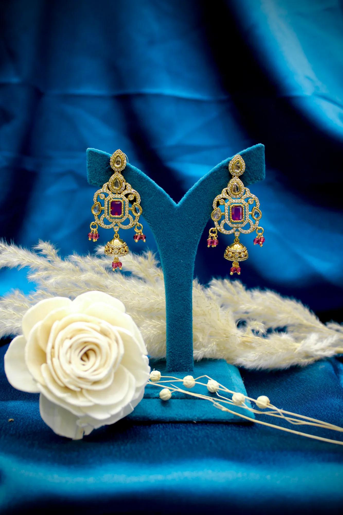 Victorian Ruby Floral Mangalsutra Set