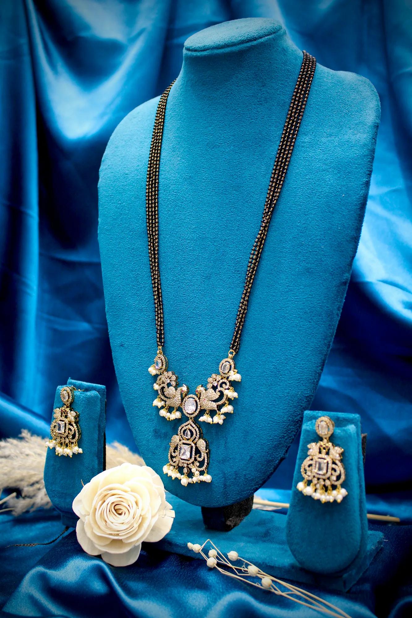 Pearl Peacock Victorian Mangalsutra Set