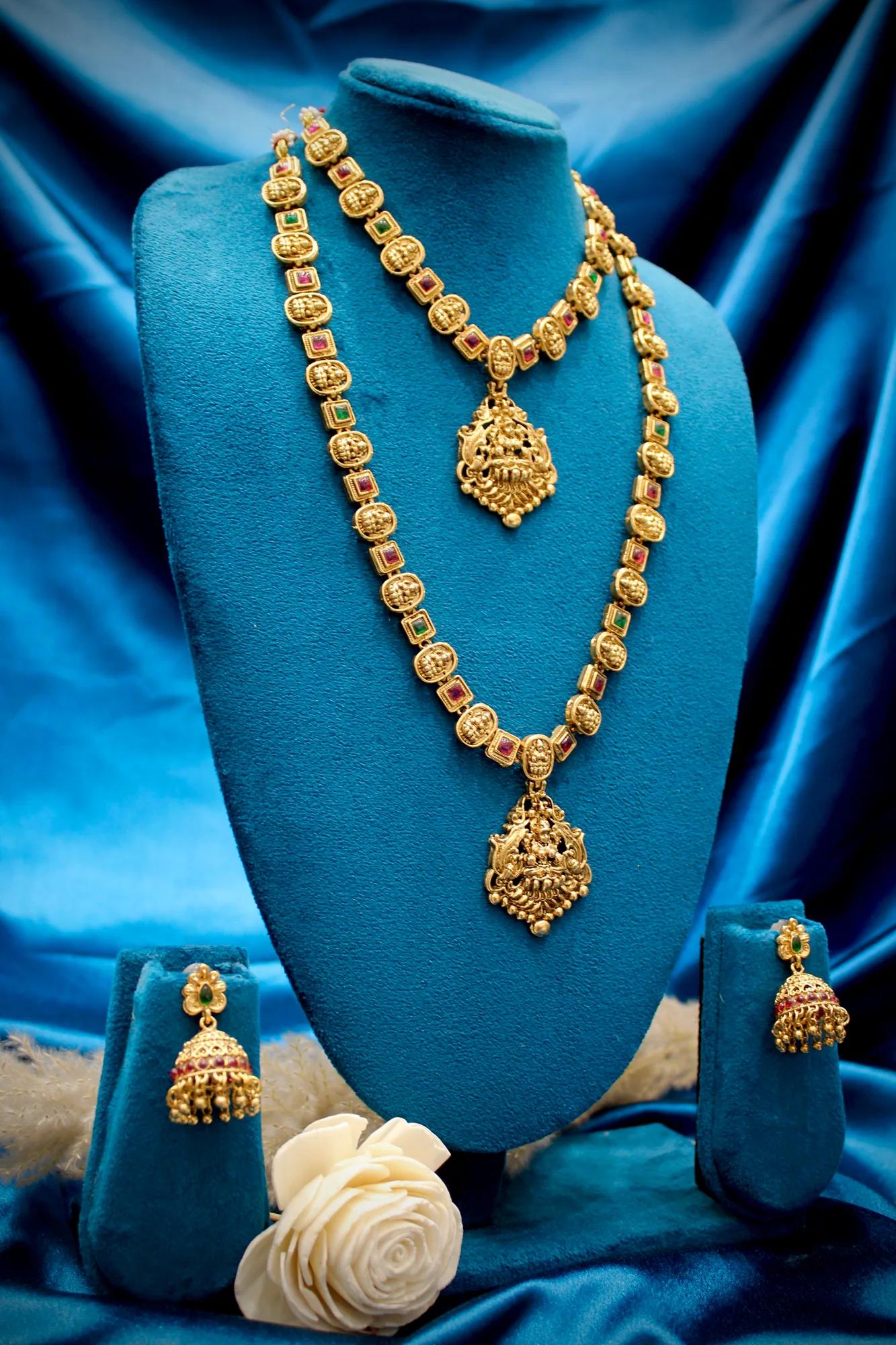 Antique Temple Lakshmi Necklace Set