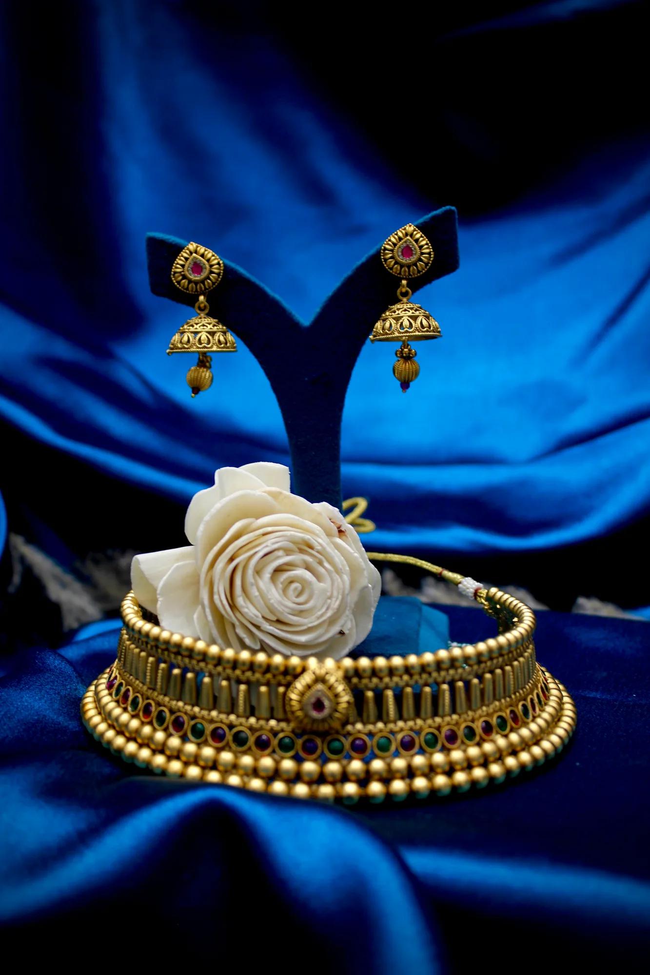 Traditional Temple Choker Necklace Set