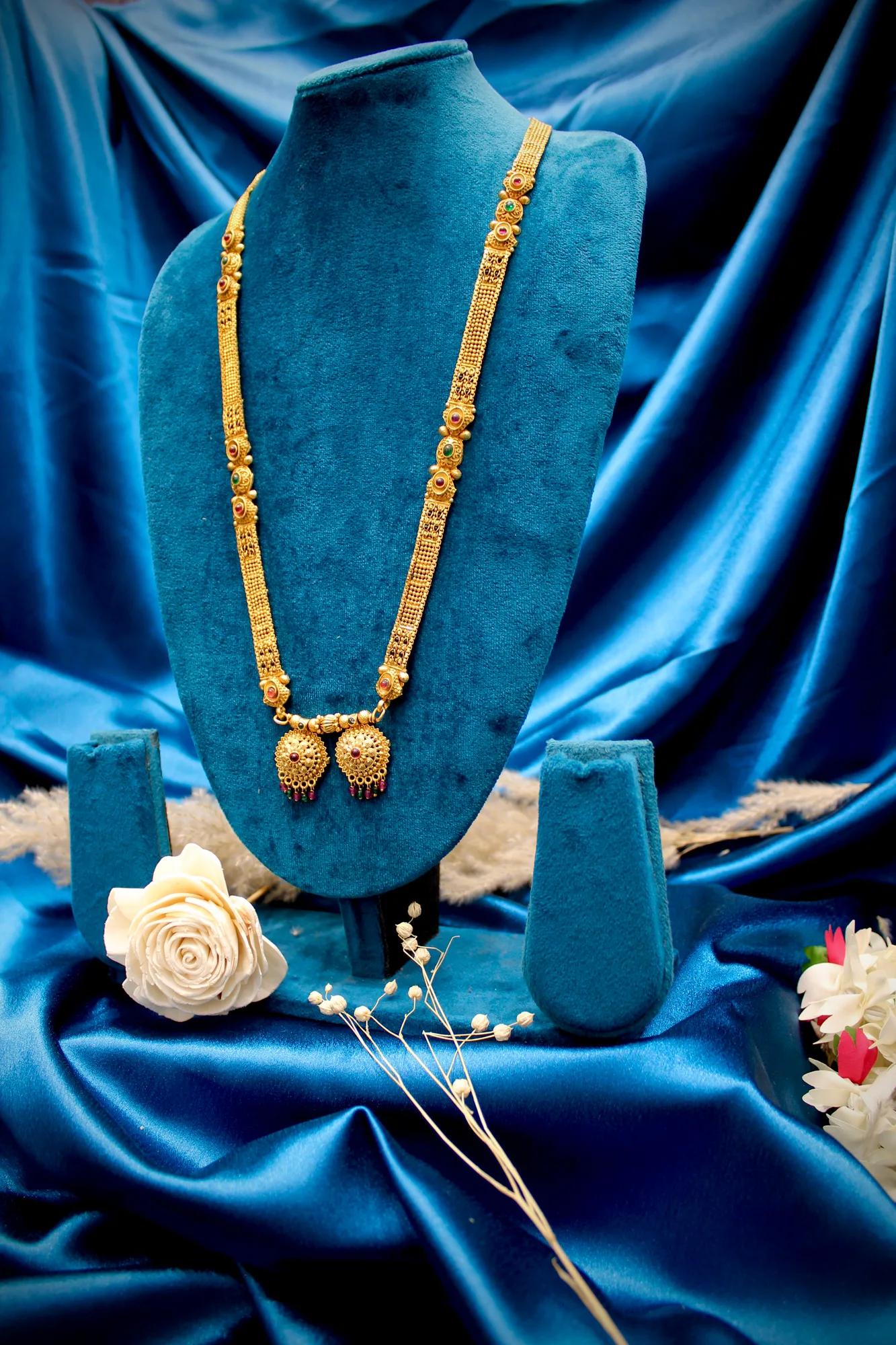 Royal Antique Gold Dual Pendant Designer Mangalsutra