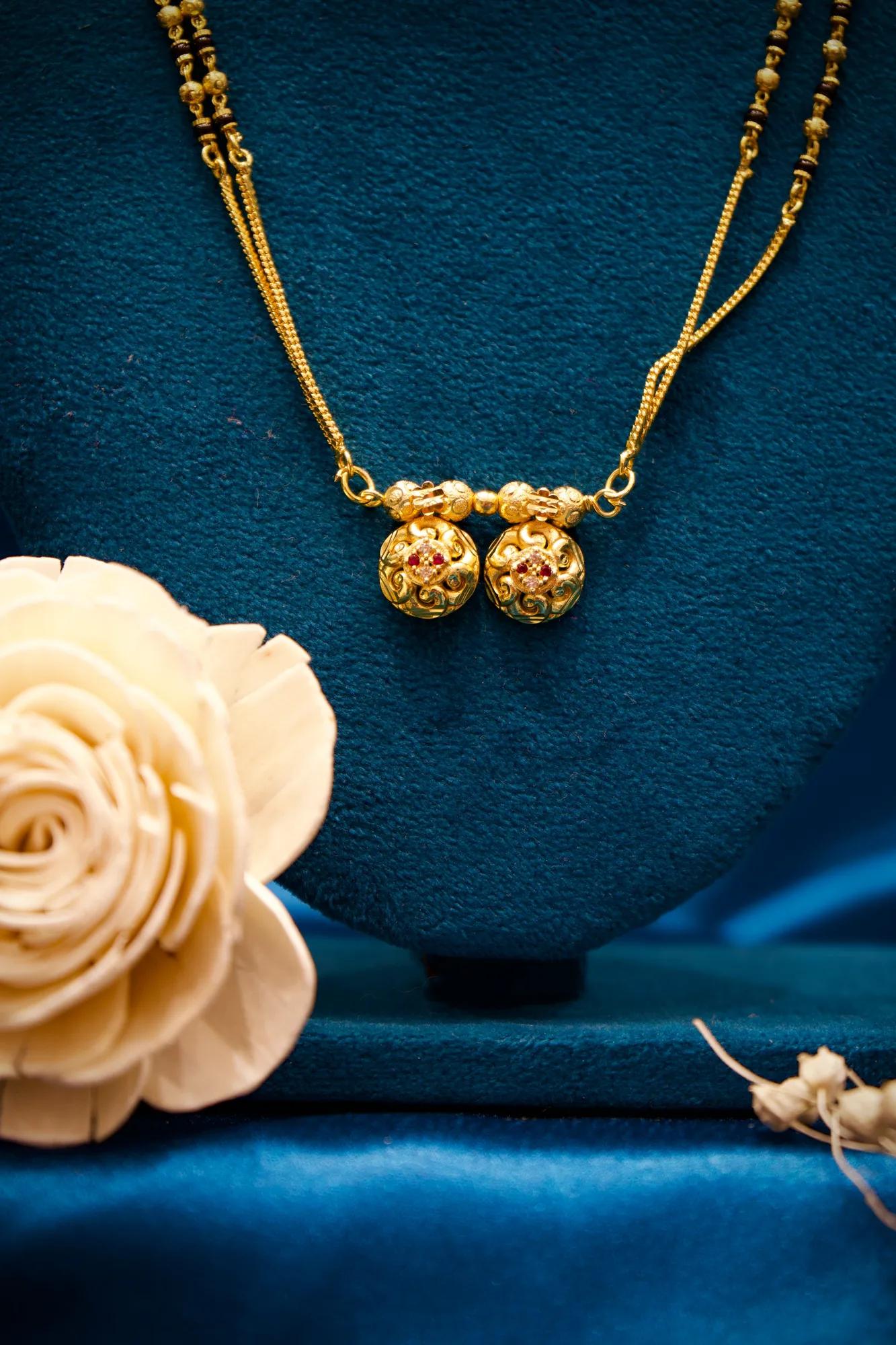Traditional Double Ball Charm Mangalsutra Necklace