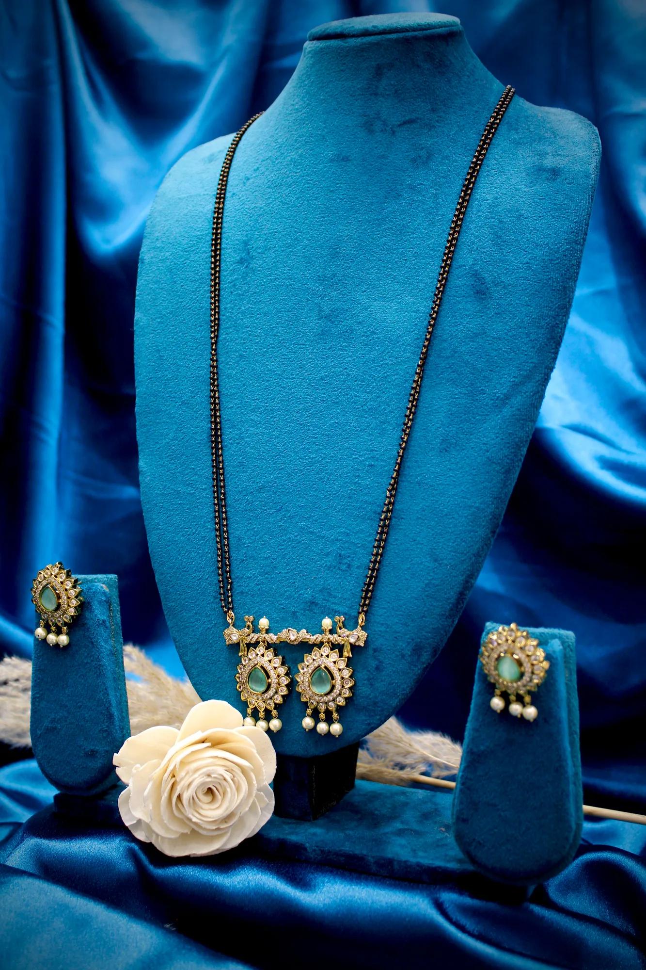 Mint Pearl Victorian Mangalsutra Set