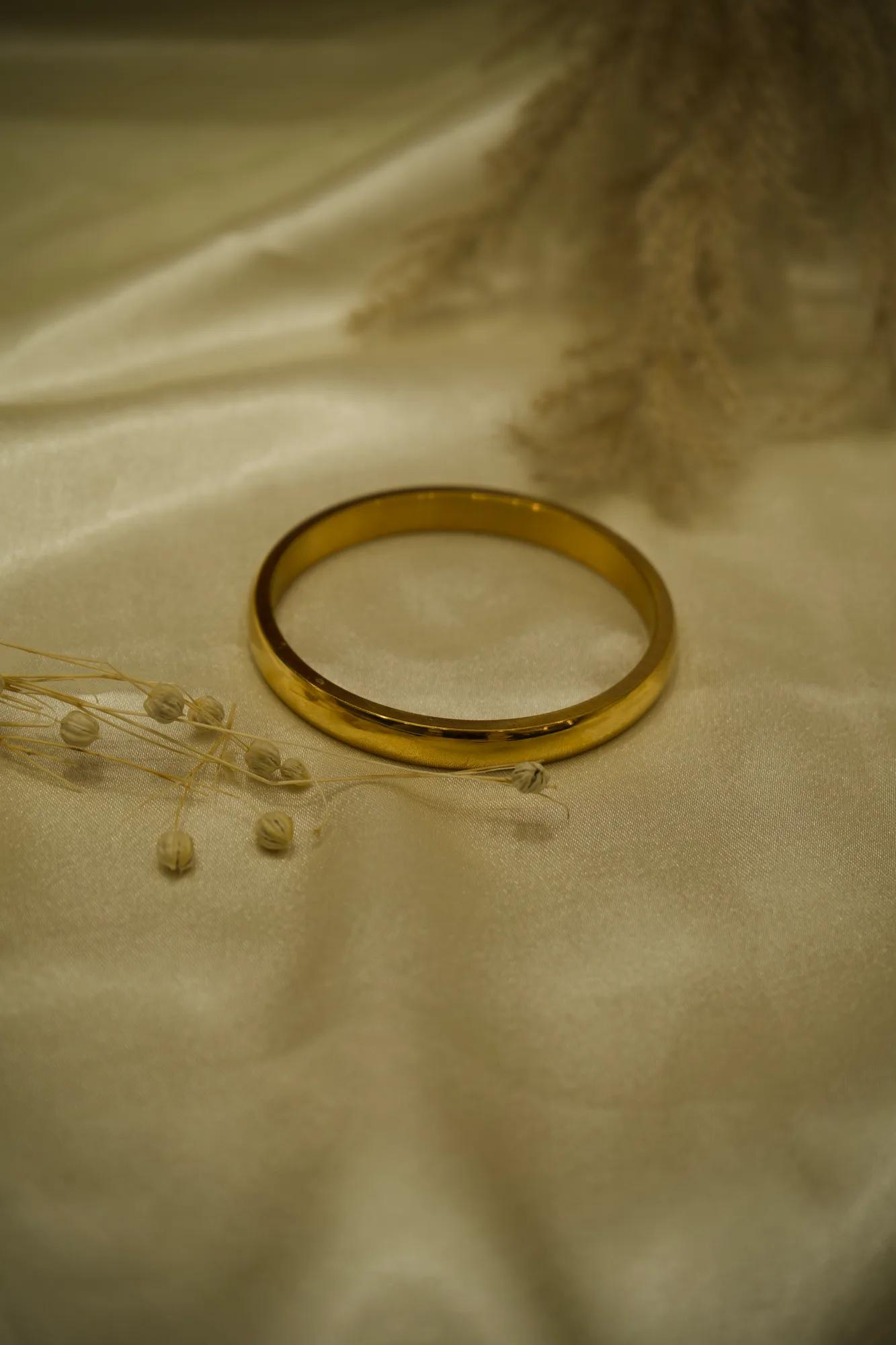 Classic Gold-Tone Plain Kada Bracelet