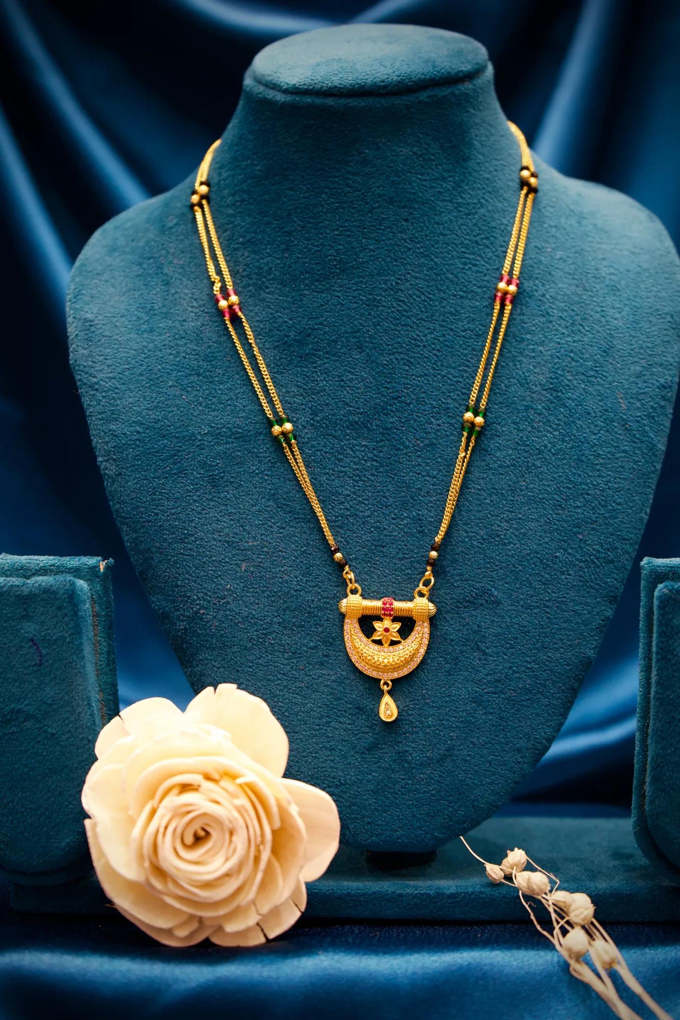 Designer Crescent Floral Mangalsutra
