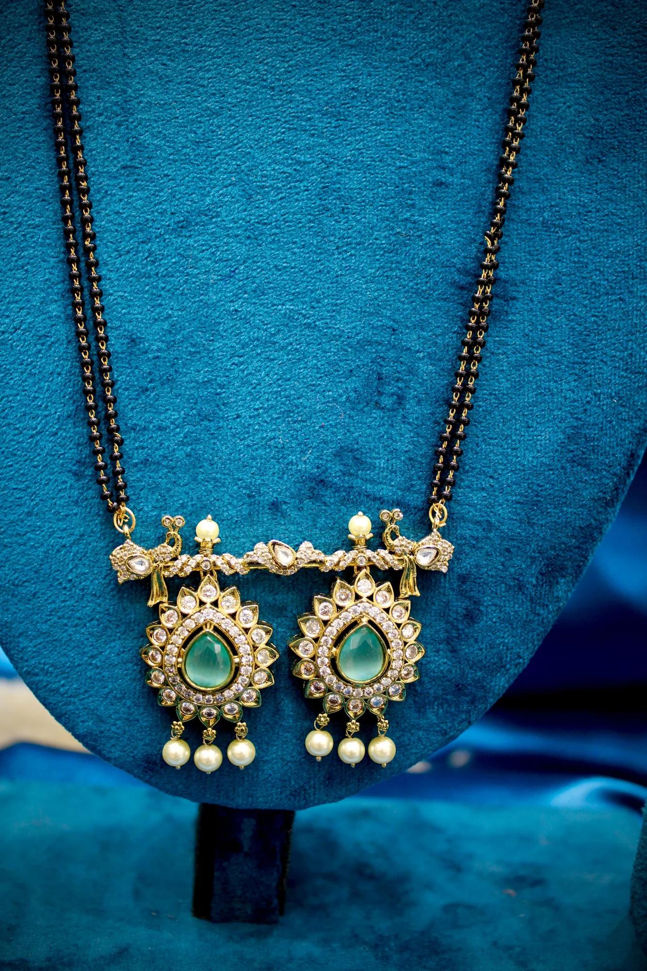 Mint Pearl Victorian Mangalsutra Set