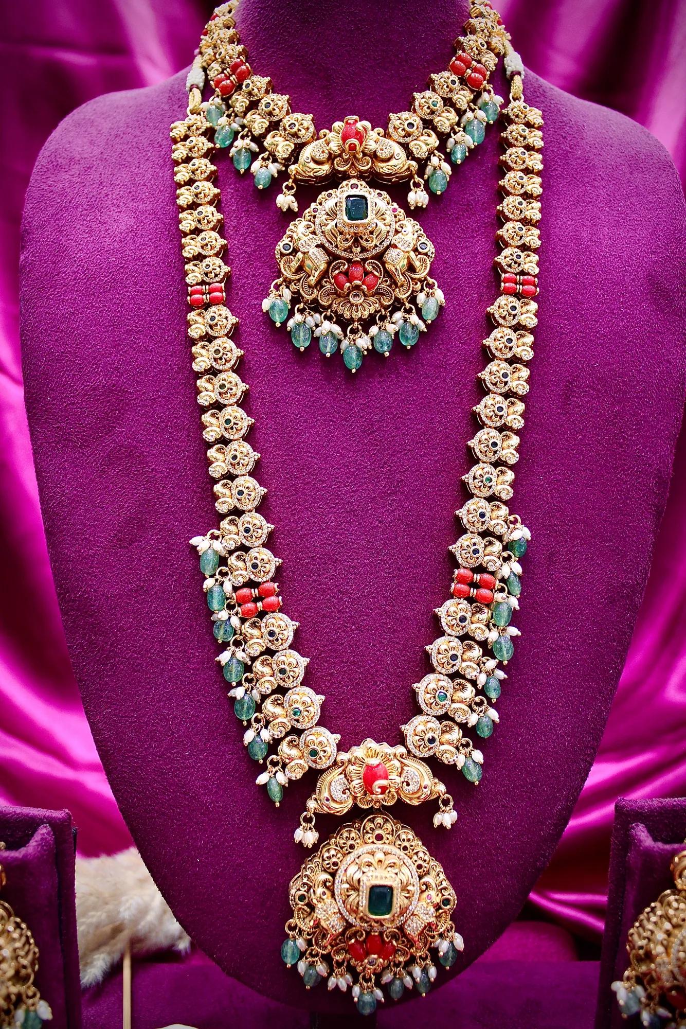 Royal Antique Floral Long Haram Set