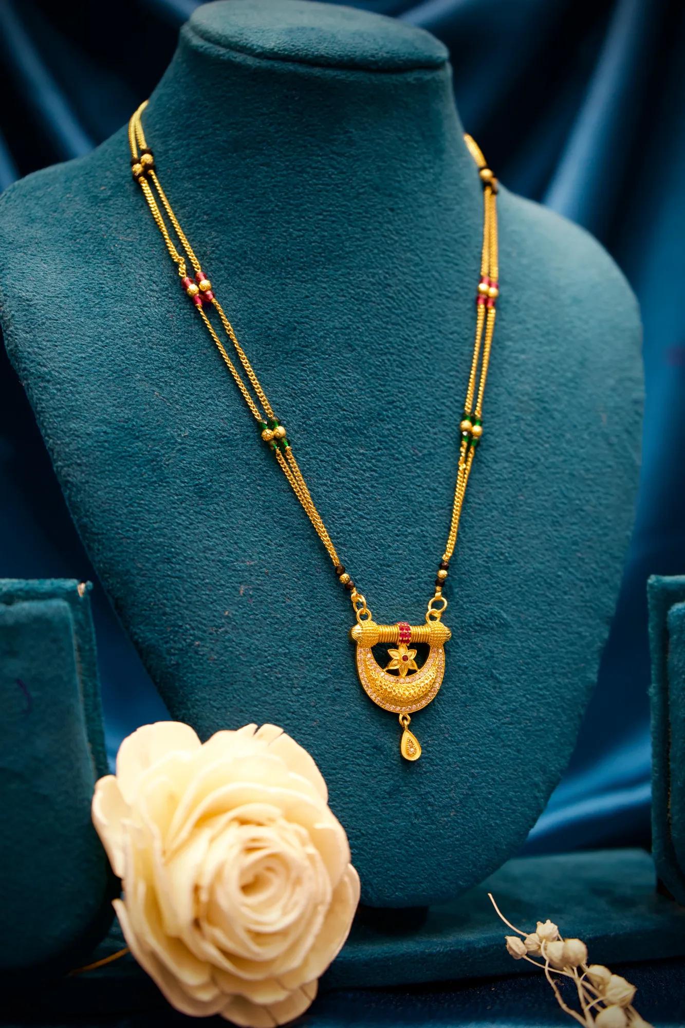 Designer Crescent Floral Mangalsutra