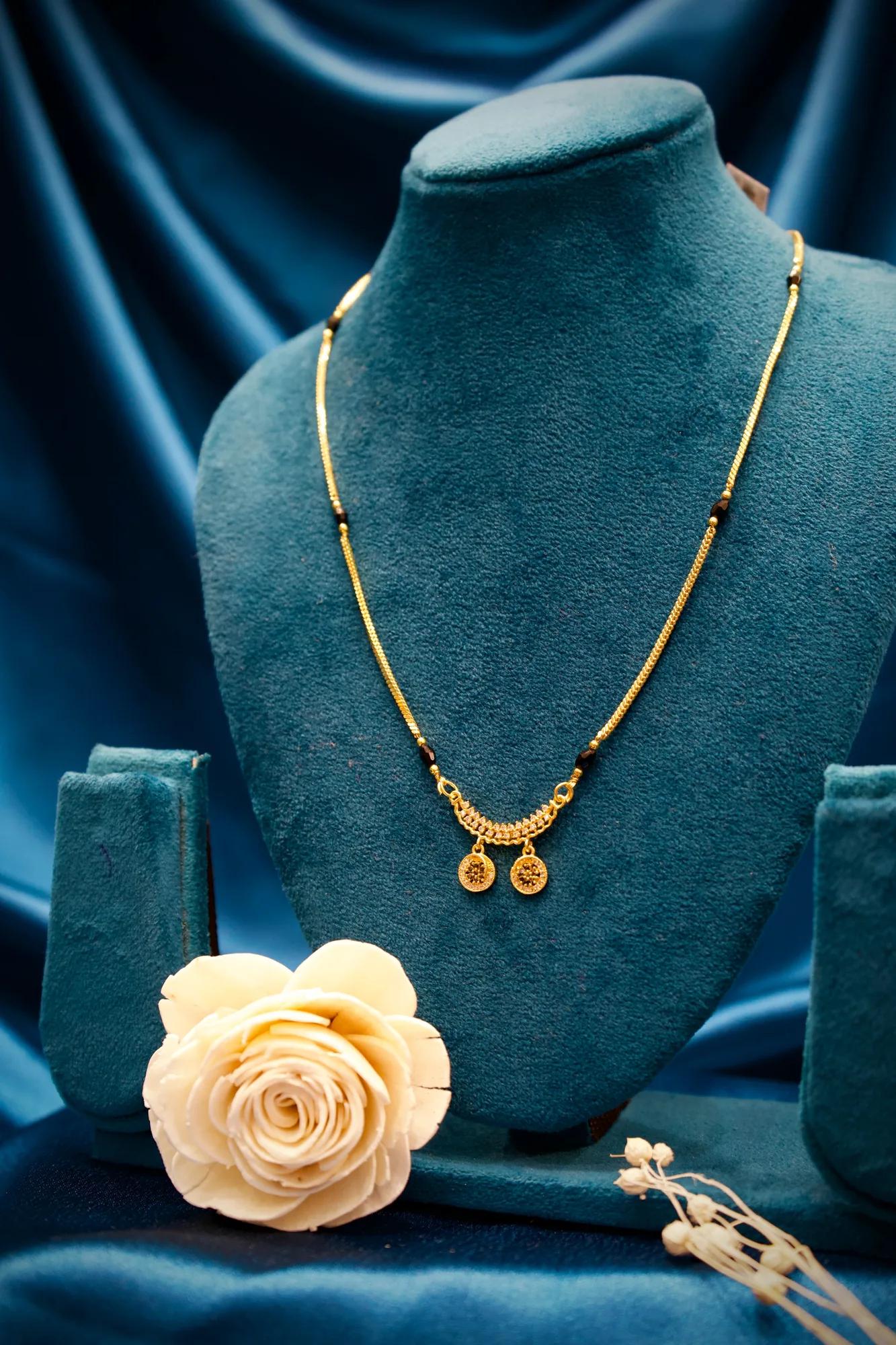Graceful Stone-Studded Dual Charm Mangalsutra