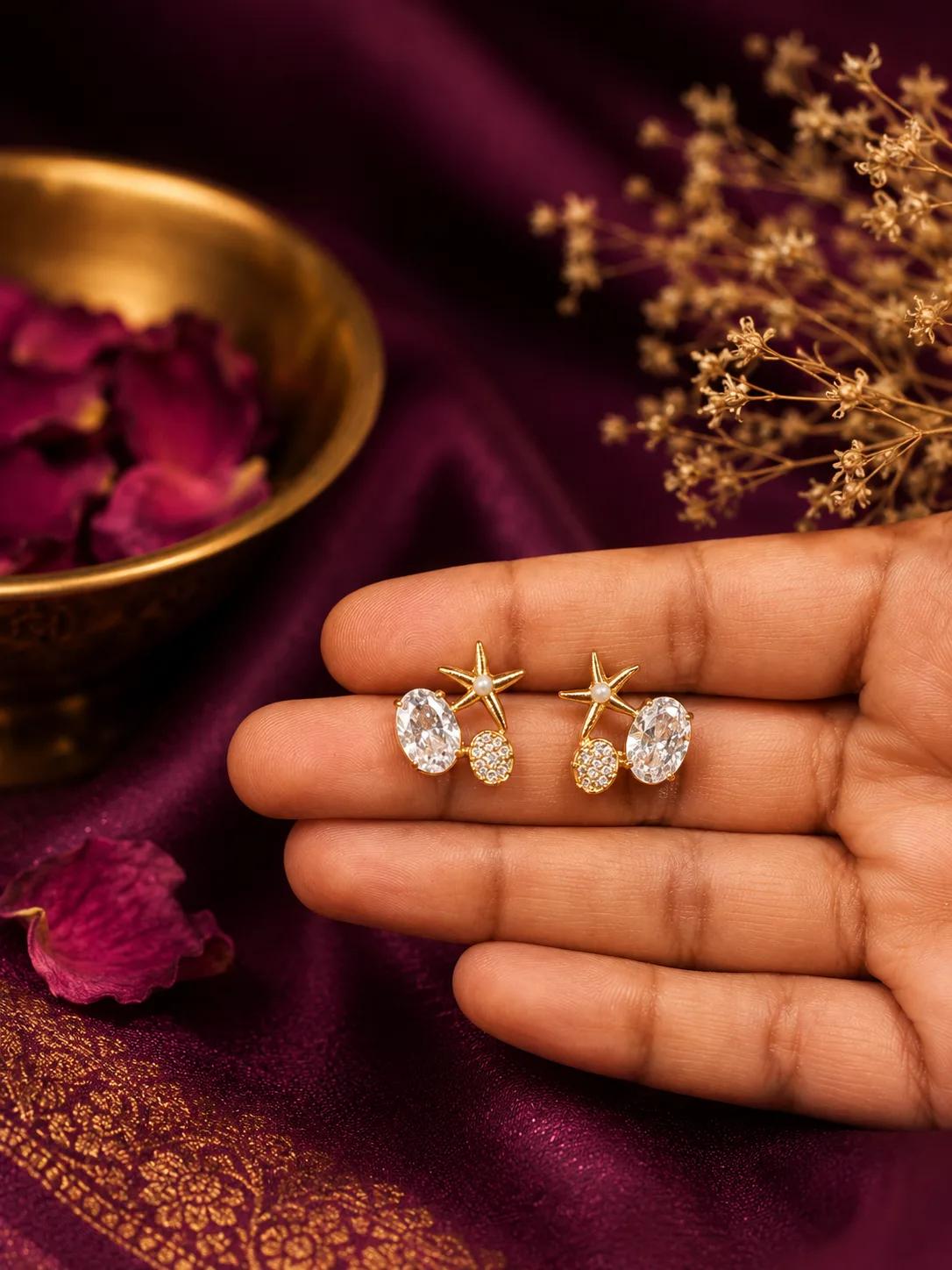 Celestial Crystal AD Stud Earrings