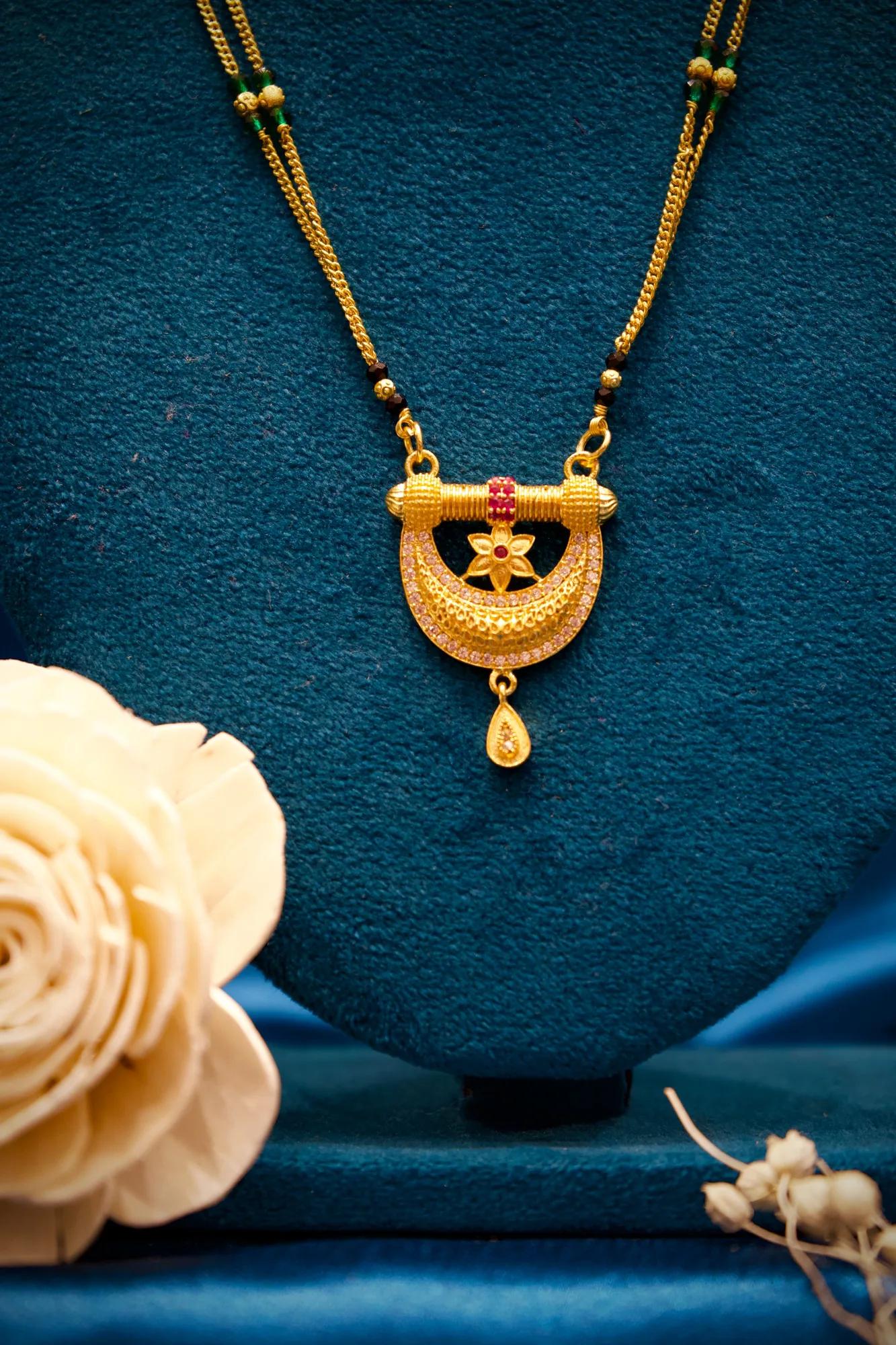 Designer Crescent Floral Mangalsutra