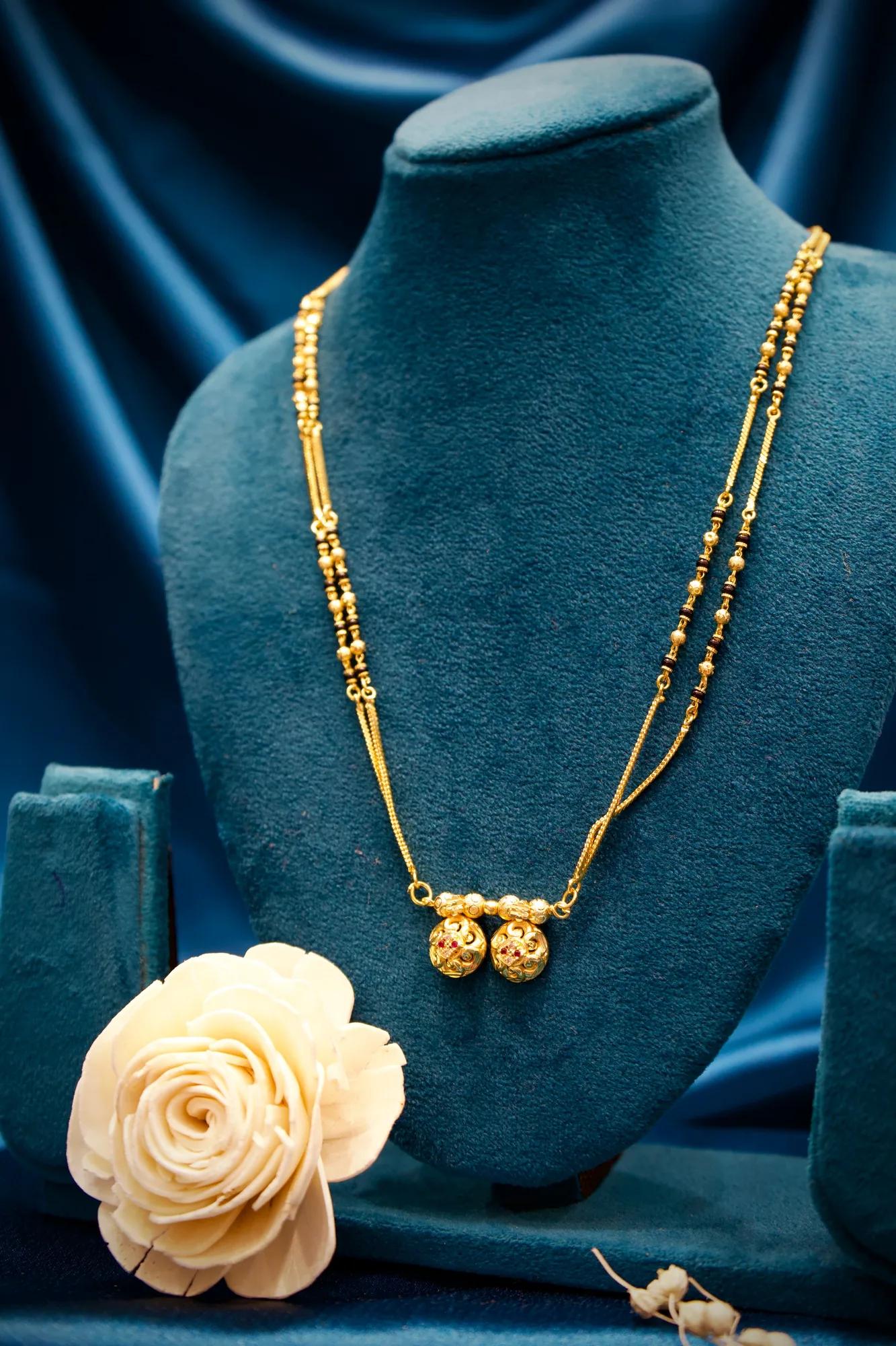 Traditional Double Ball Charm Mangalsutra Necklace