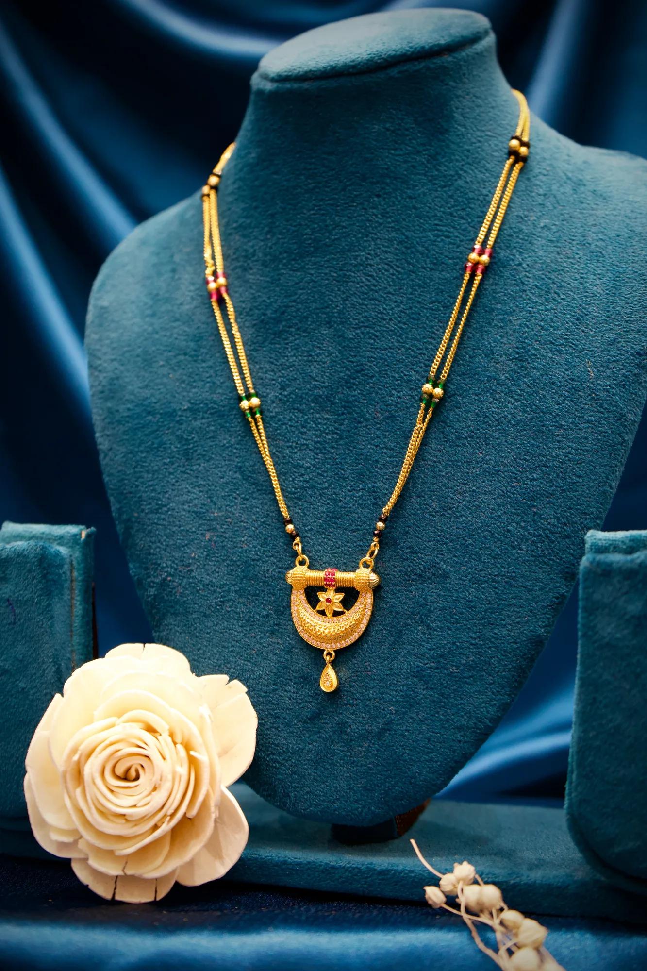 Designer Crescent Floral Mangalsutra