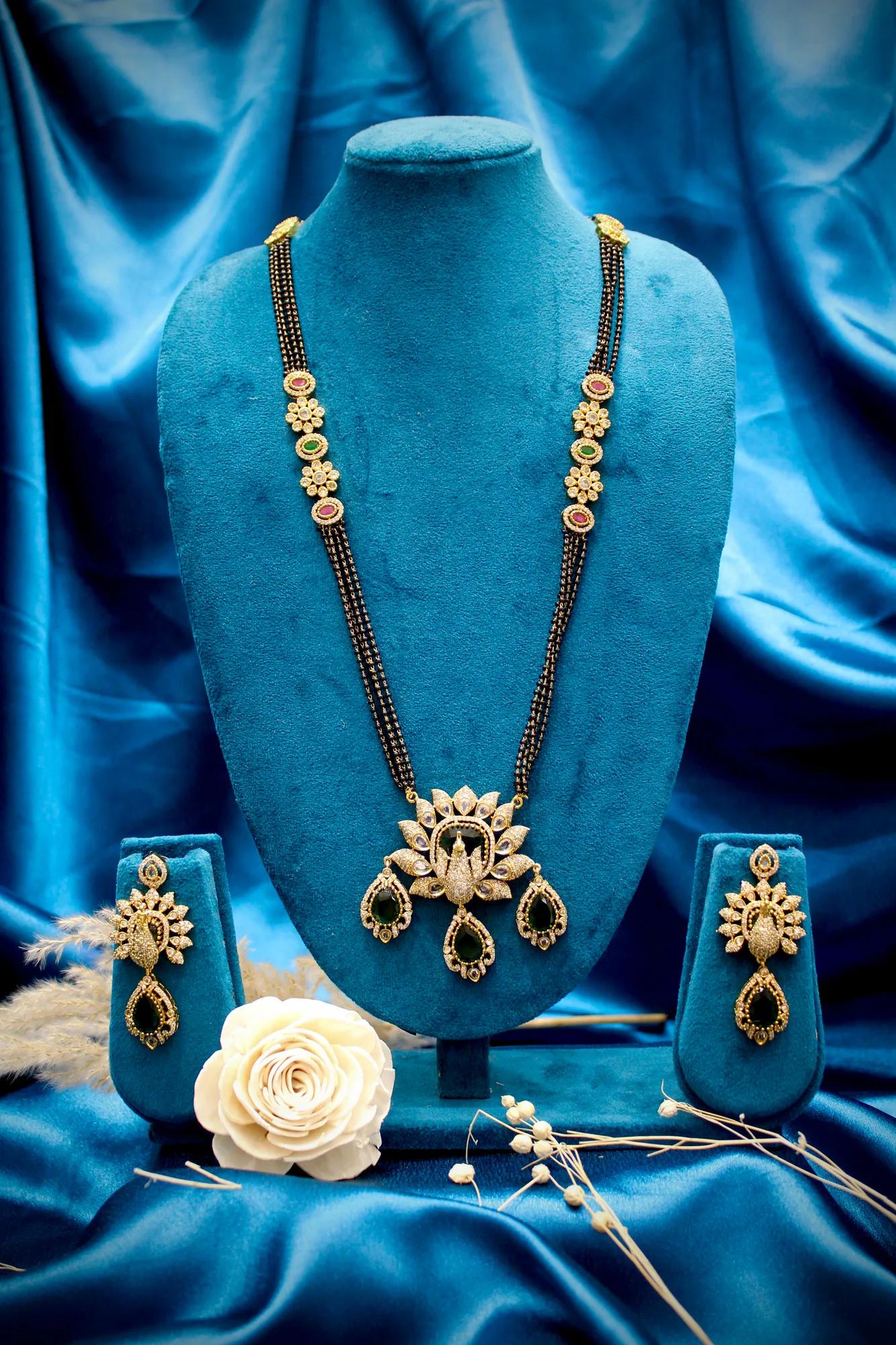 Peacock Floral Victorian Mangalsutra Set