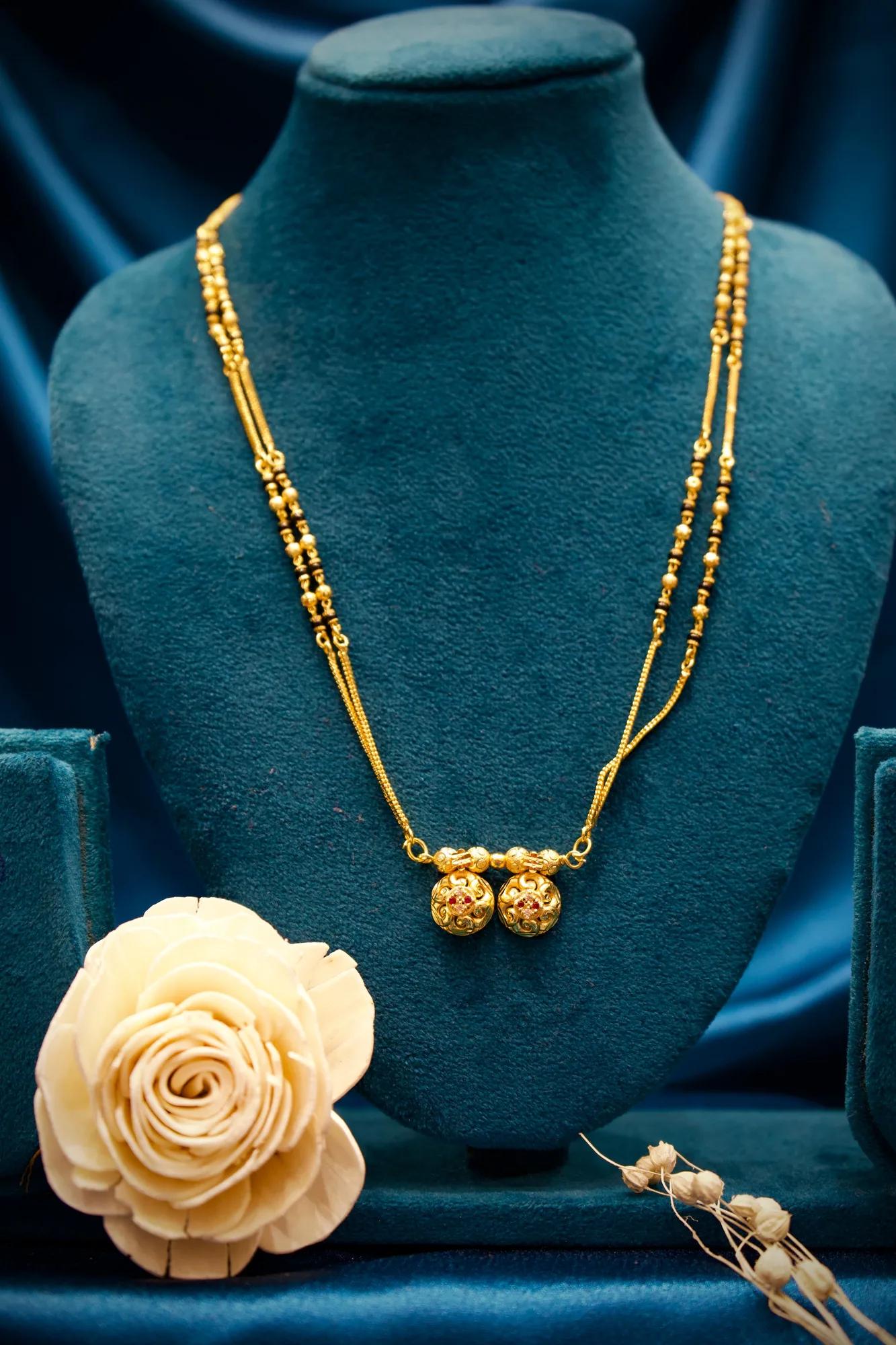 Traditional Double Ball Charm Mangalsutra Necklace