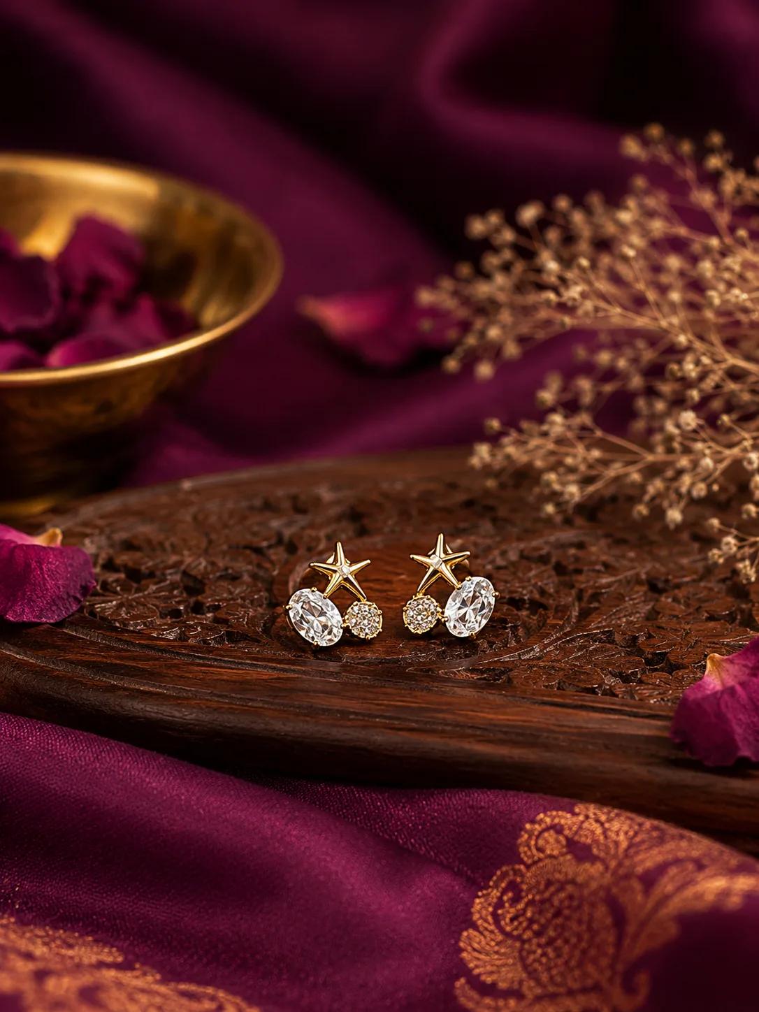 Celestial Crystal AD Stud Earrings