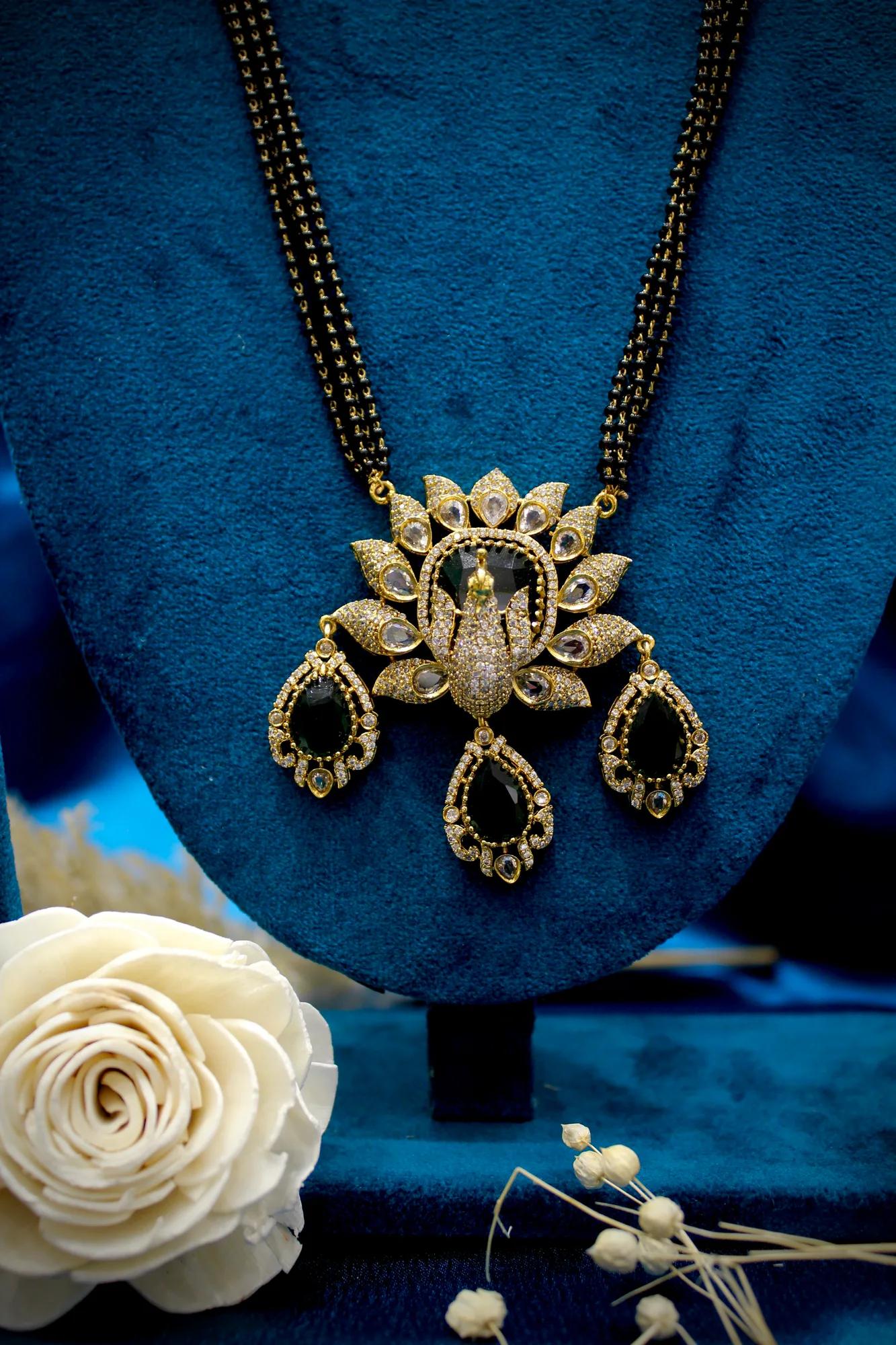 Peacock Floral Victorian Mangalsutra Set