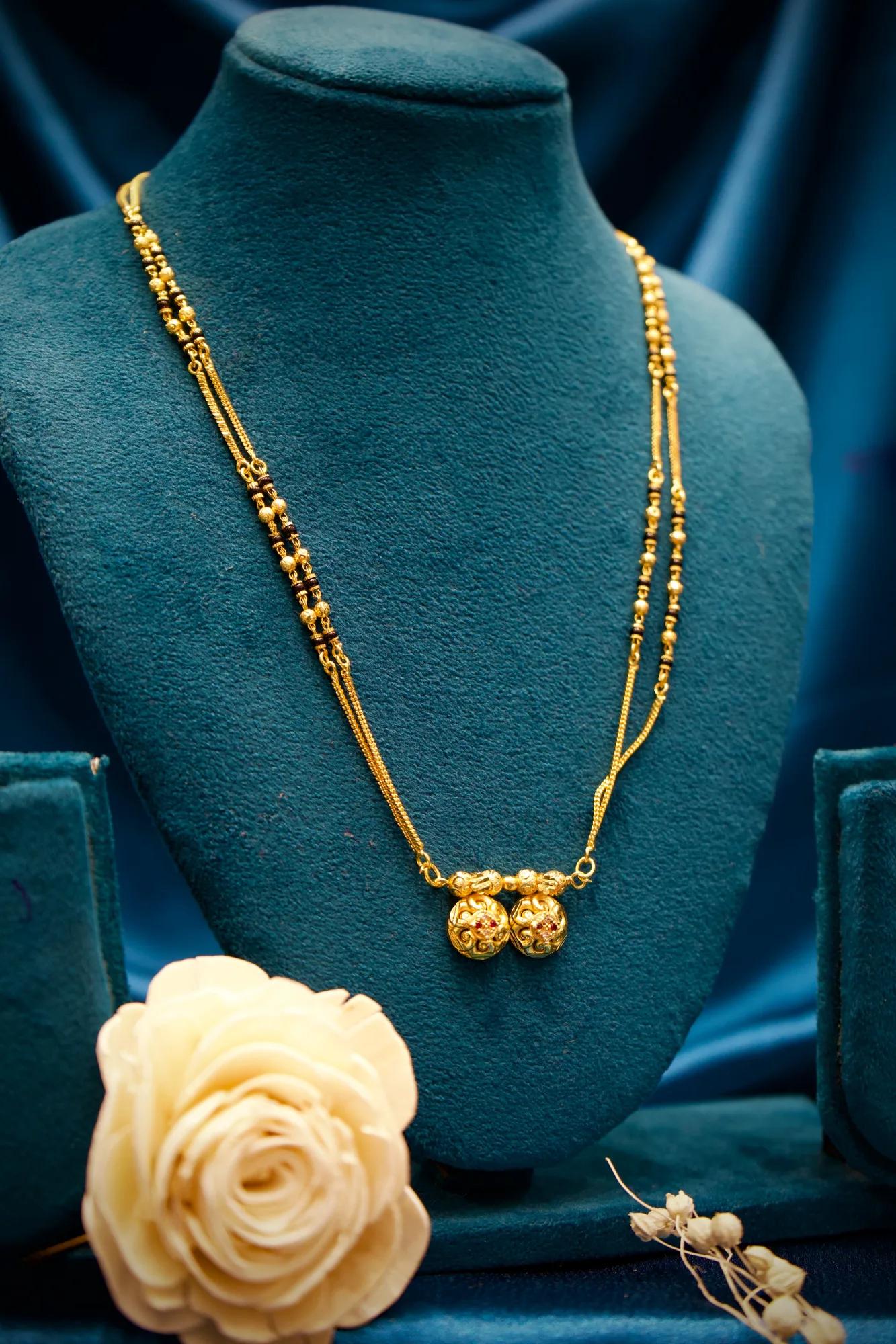 Traditional Double Ball Charm Mangalsutra Necklace