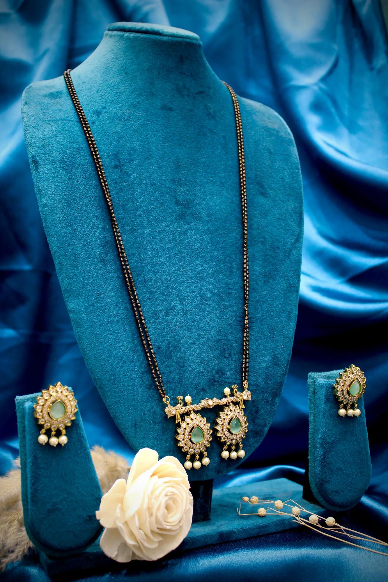 Mint Pearl Victorian Mangalsutra Set