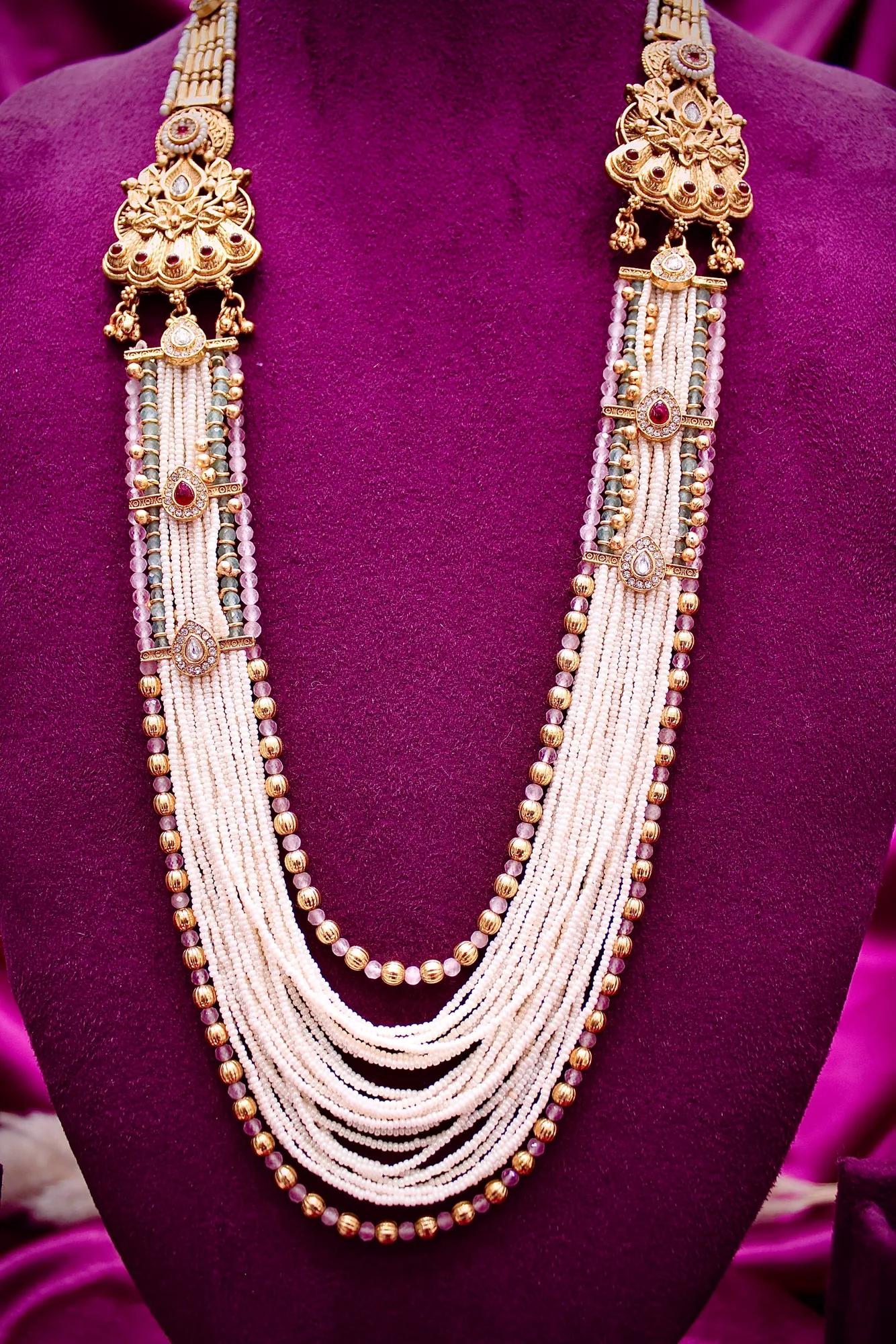Royal Multi-Layer Pearl Haar Necklace Set