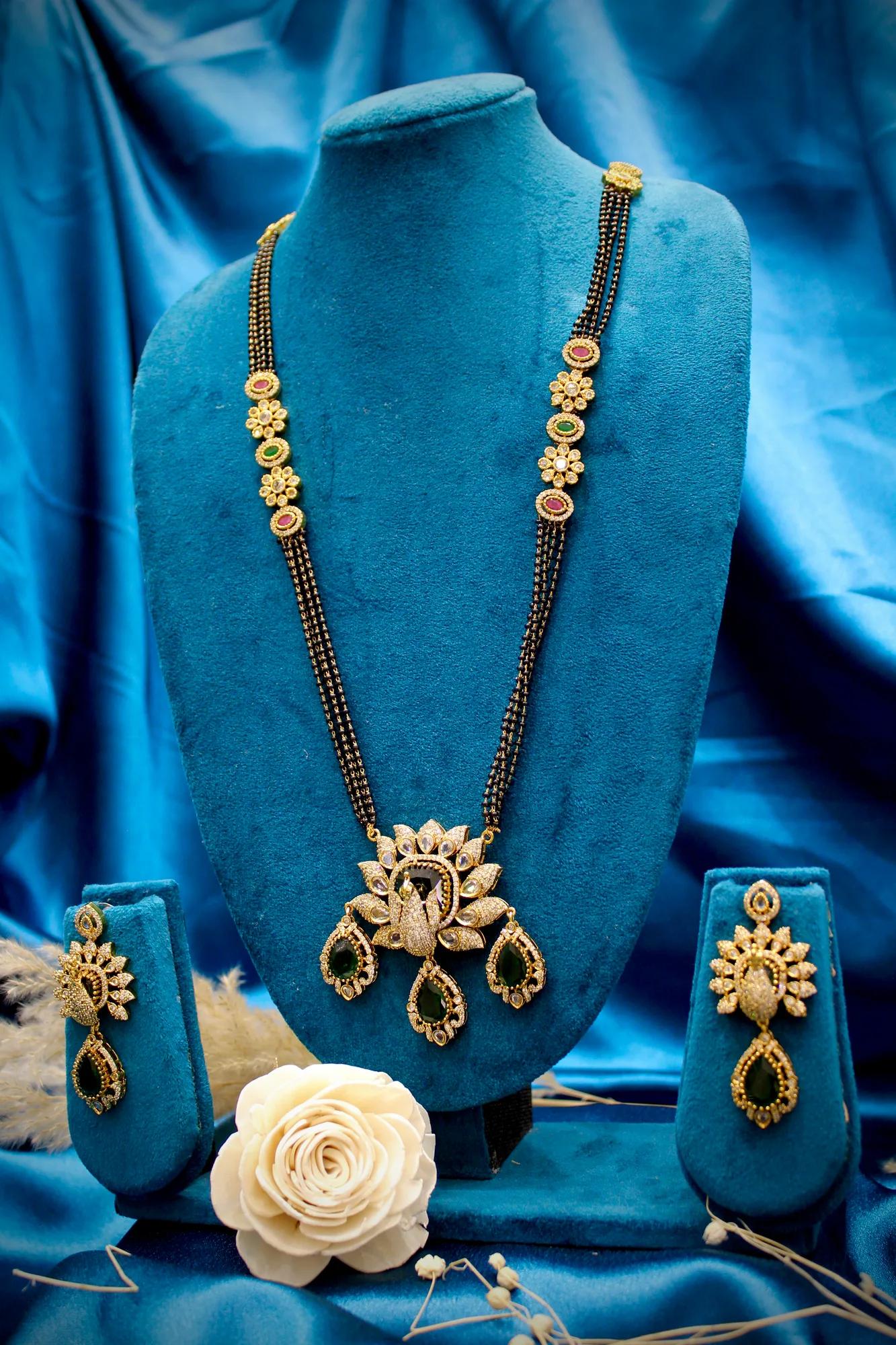 Peacock Floral Victorian Mangalsutra Set