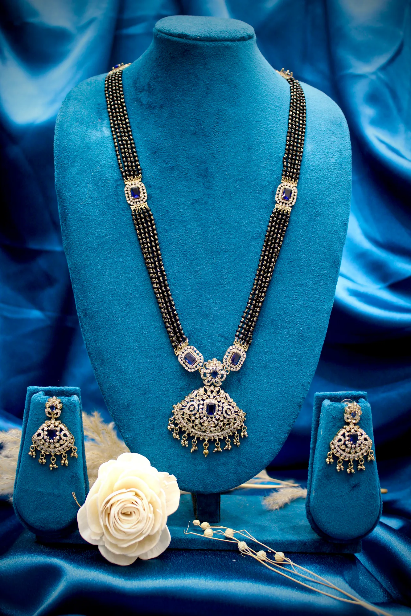 Royal Sapphire Victorian Mangalsutra Set