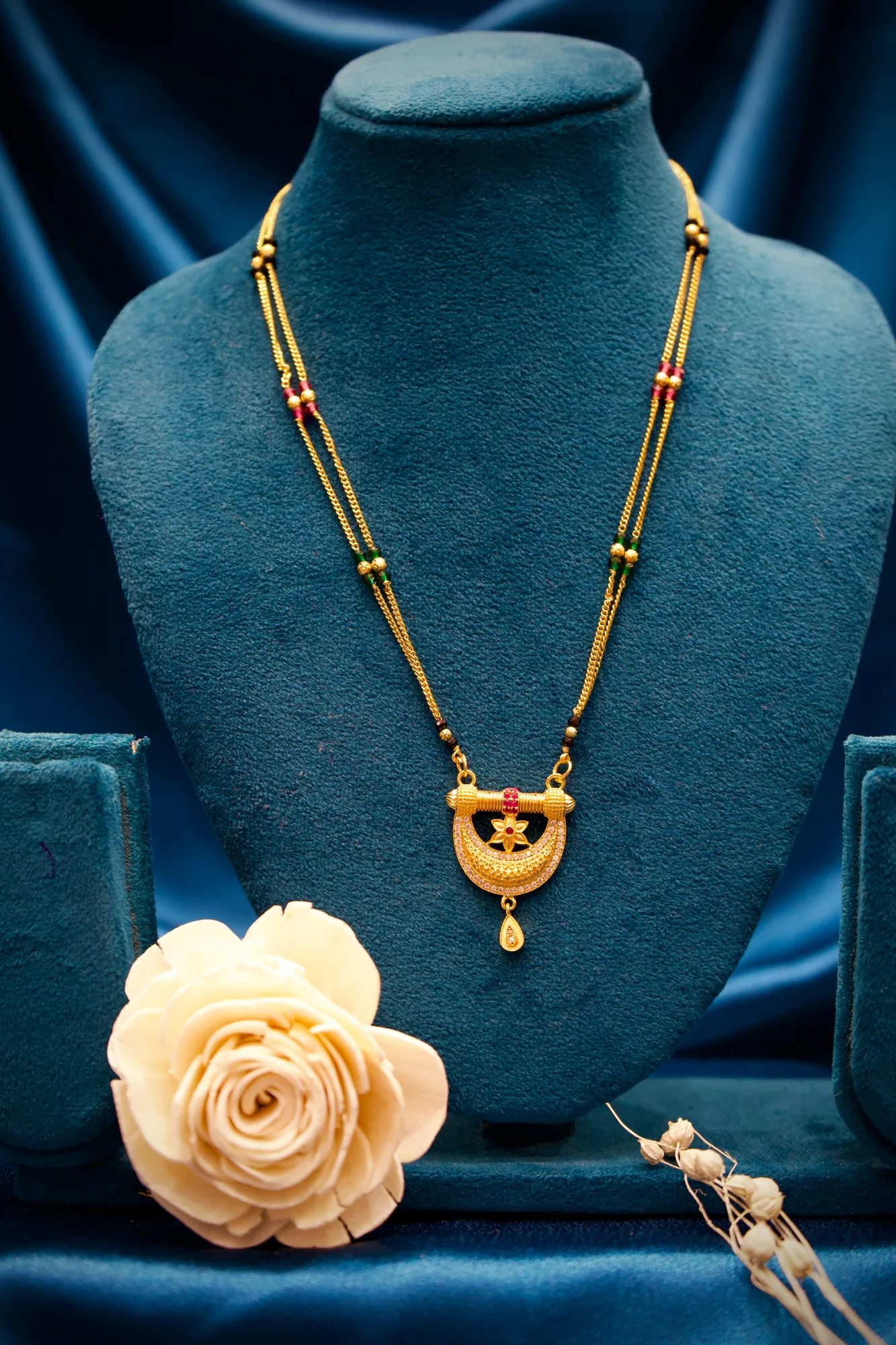 Designer Crescent Floral Mangalsutra