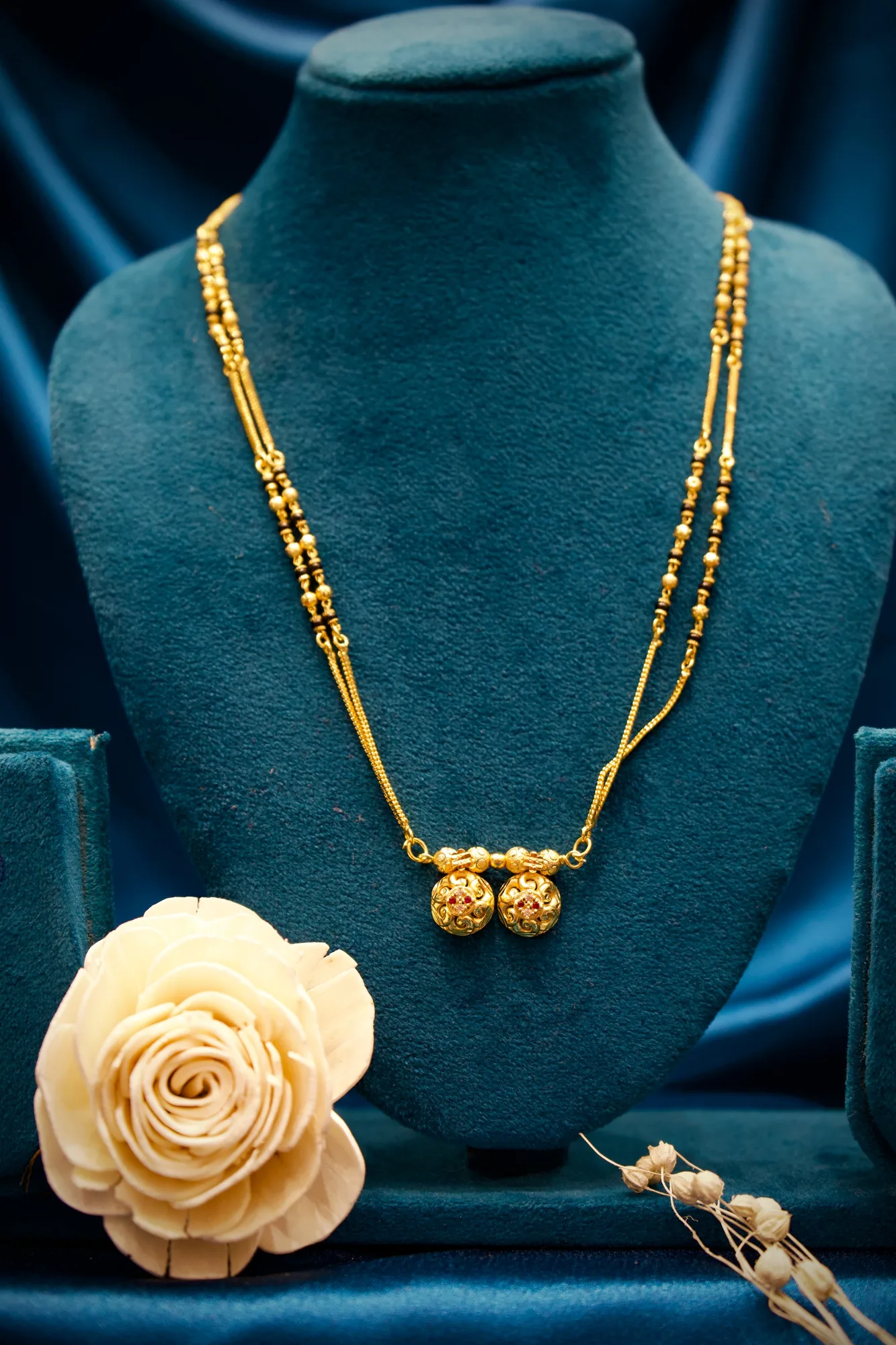 Traditional Double Ball Charm Mangalsutra Necklace