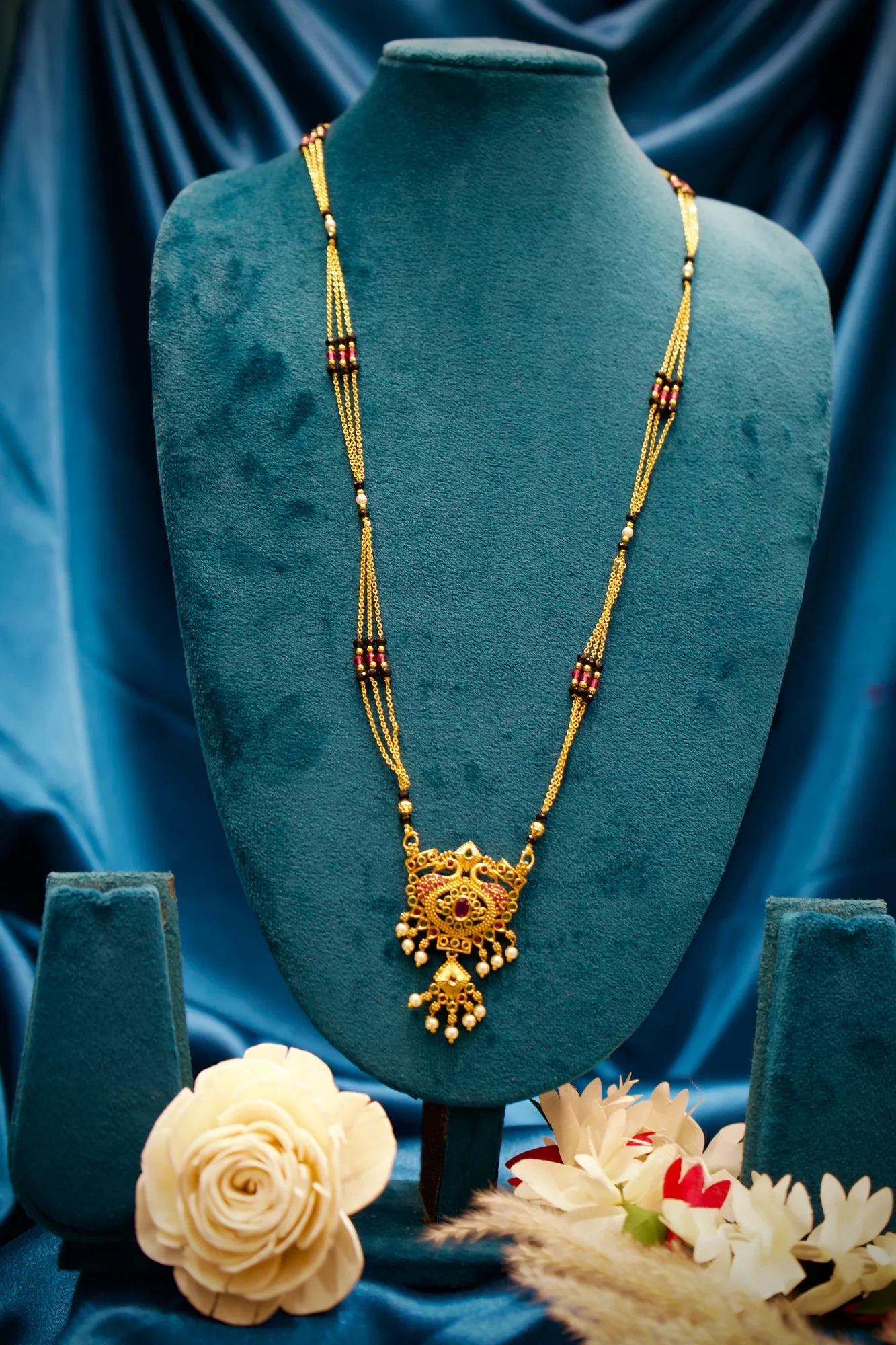 Royal Peacock Pearl Drop Designer Mangalsutra