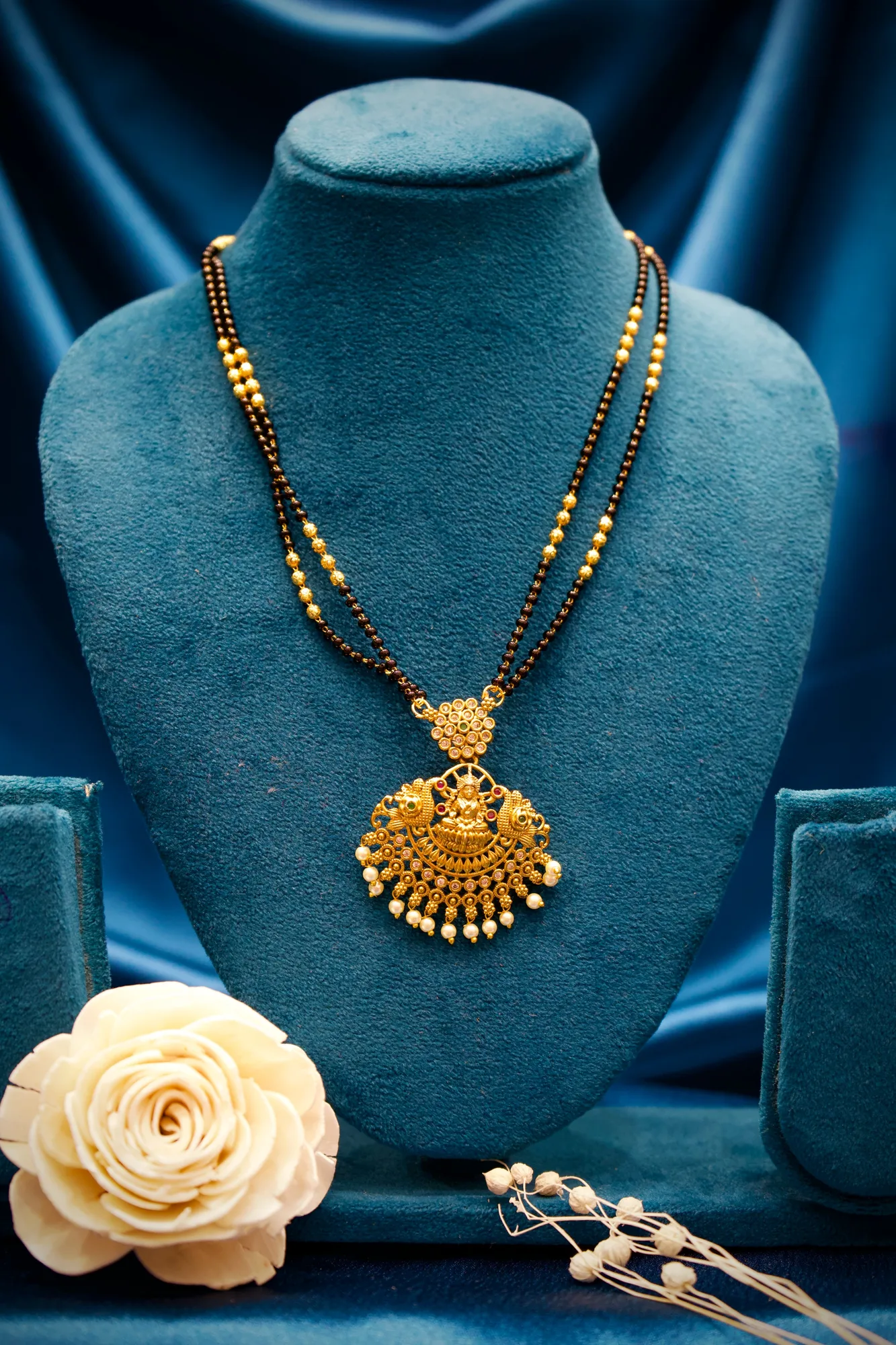 Royal Lakshmi Peacock Temple Mangalsutra Necklace
