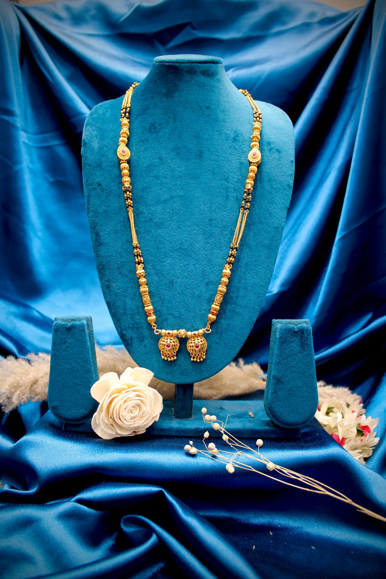 Royal Antique Gold Dual Pendant Designer Mangalsutra